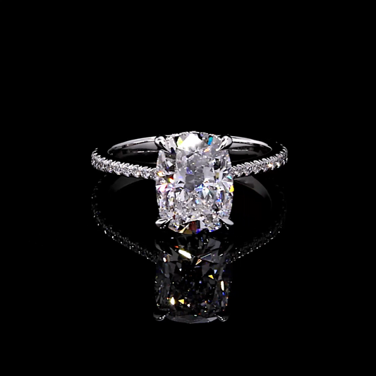 Chelsea Elongated Cushion Solitaire Lab Diamond Engagement Ring | Saviera Jewels