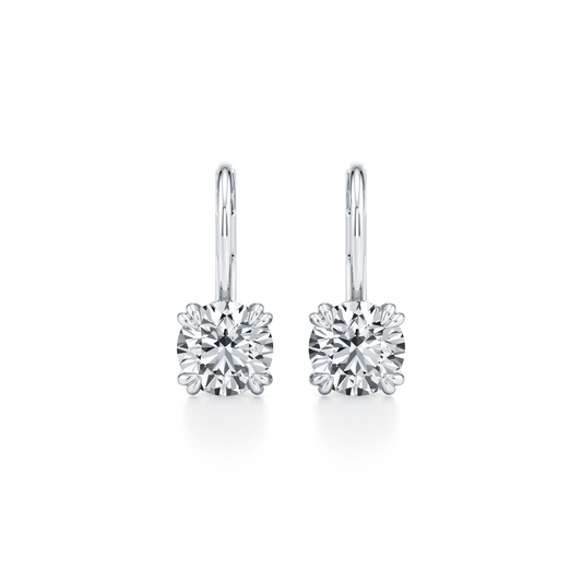 Elle Round Brilliant Leverback Earrings | Saviera Jewels