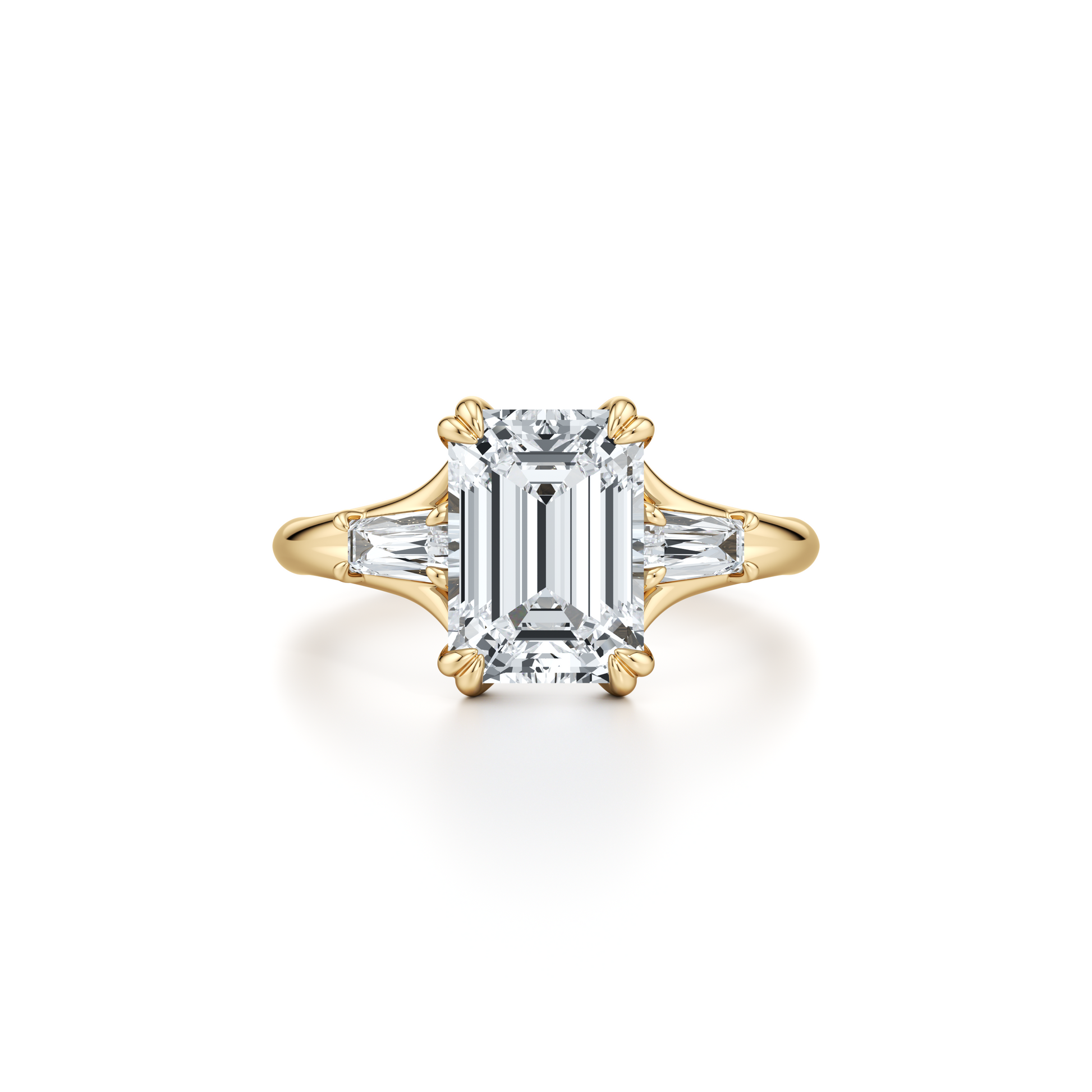 Jane Emerald Three Stone Engagement Ring | Saviera Jewels