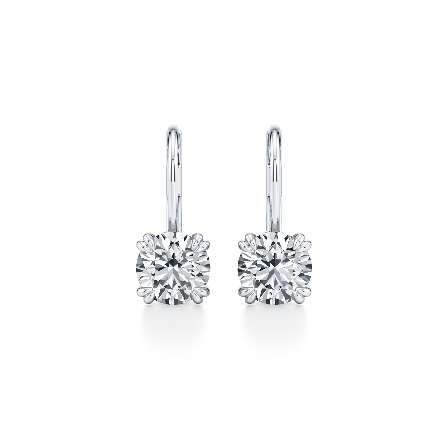 Elle Round Brilliant Leverback Earrings | Saviera Jewels