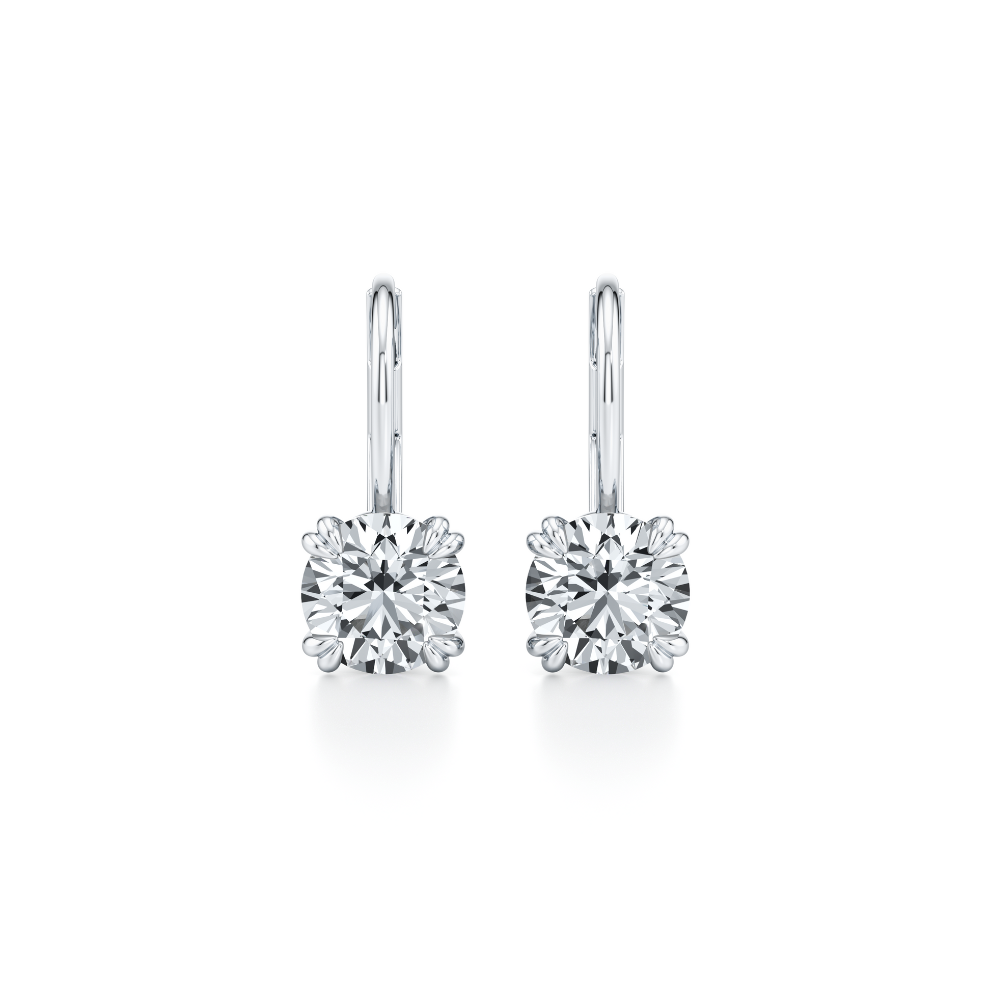Elle Round Brilliant Leverback Earrings | Saviera Jewels