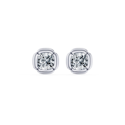 Doree Lab Diamond Cushion Studs | Saviera Jewels