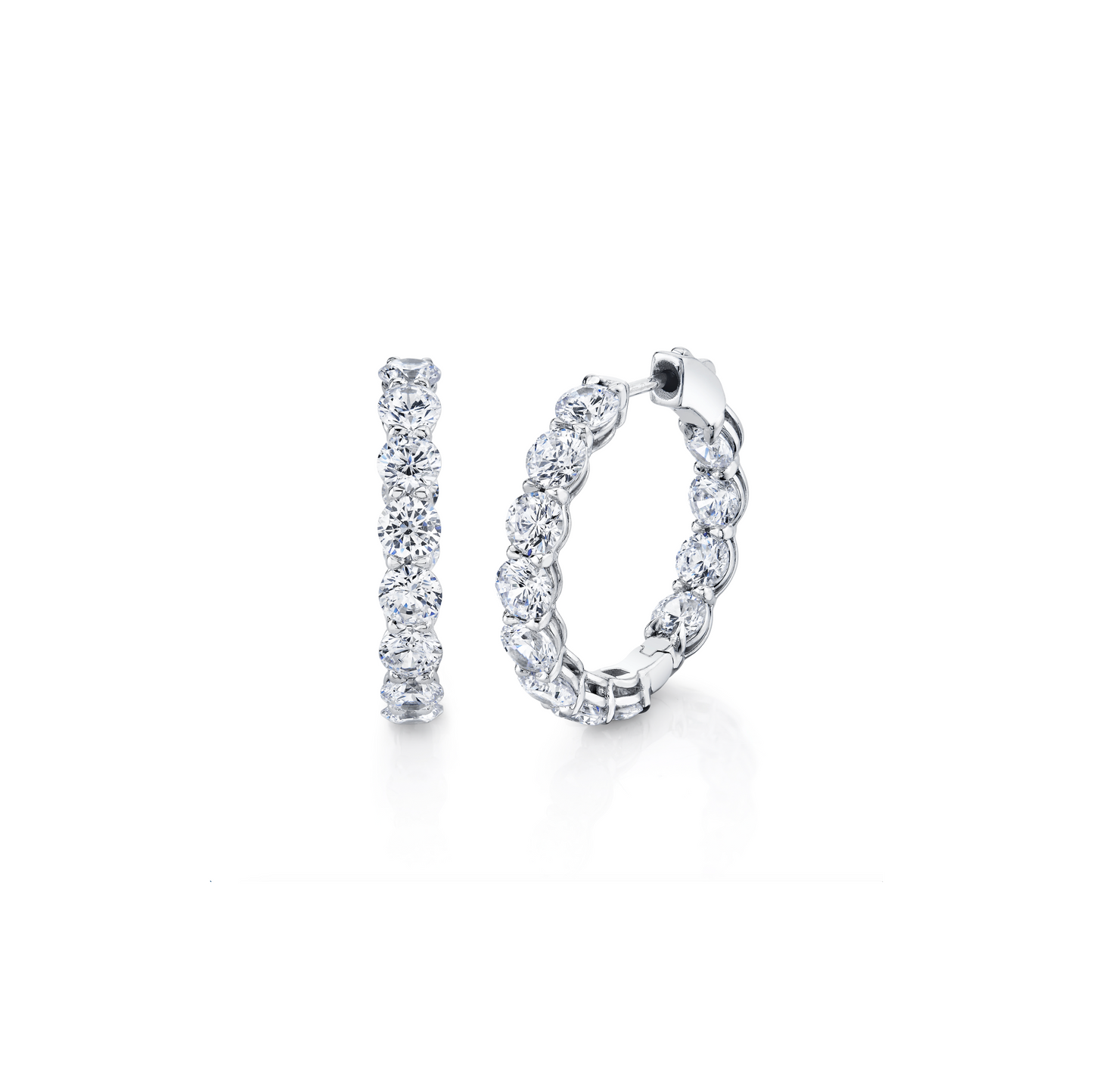 Olivia Oval Lab Diamond Bold Inside Out Hoops | Saviera Jewels