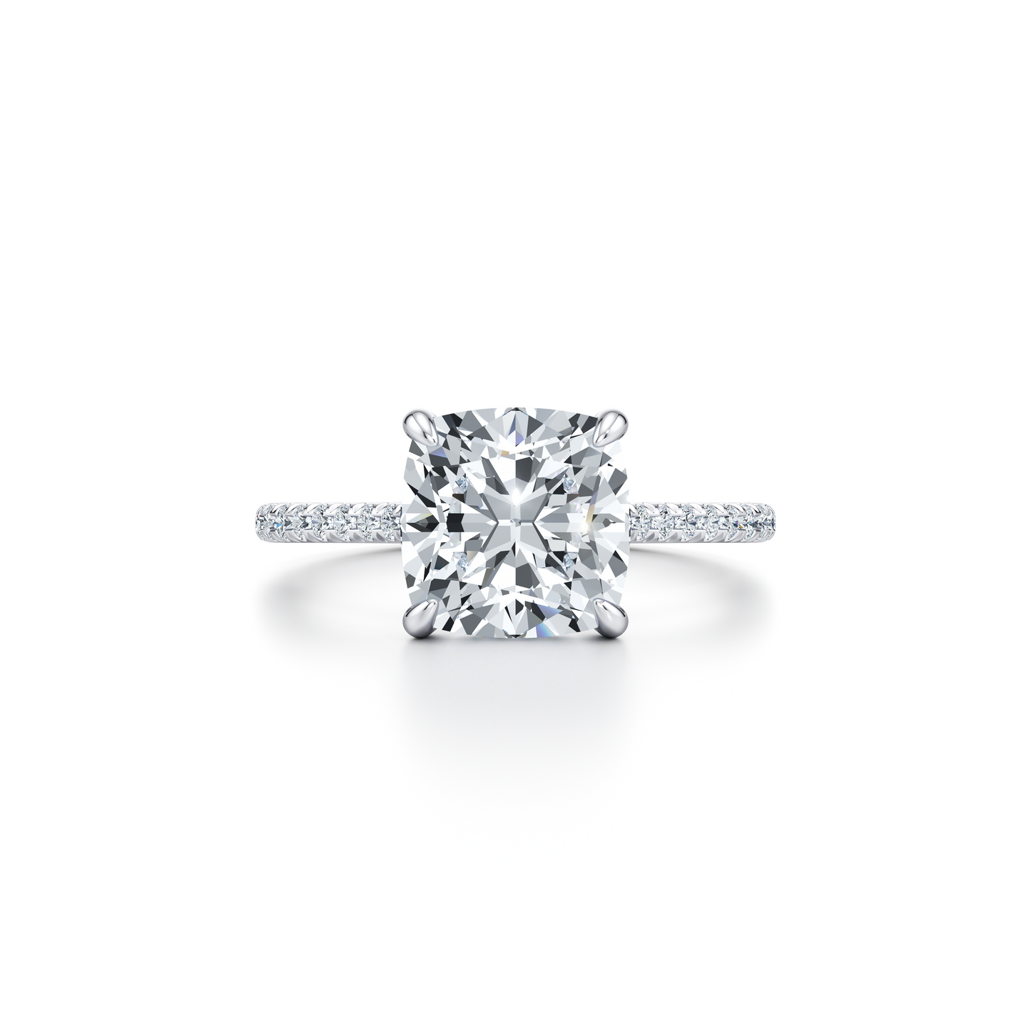 Chelsea Cushion Cut Solitaire Lab Diamond Engagement Ring - view 7