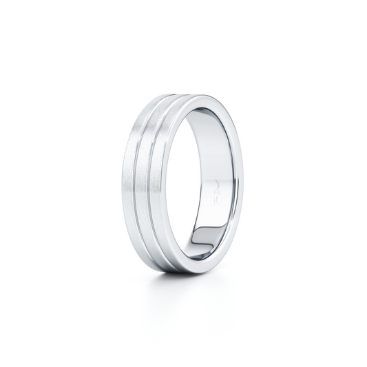 Modern Pinstripe Men's Band | Saviera Jewels