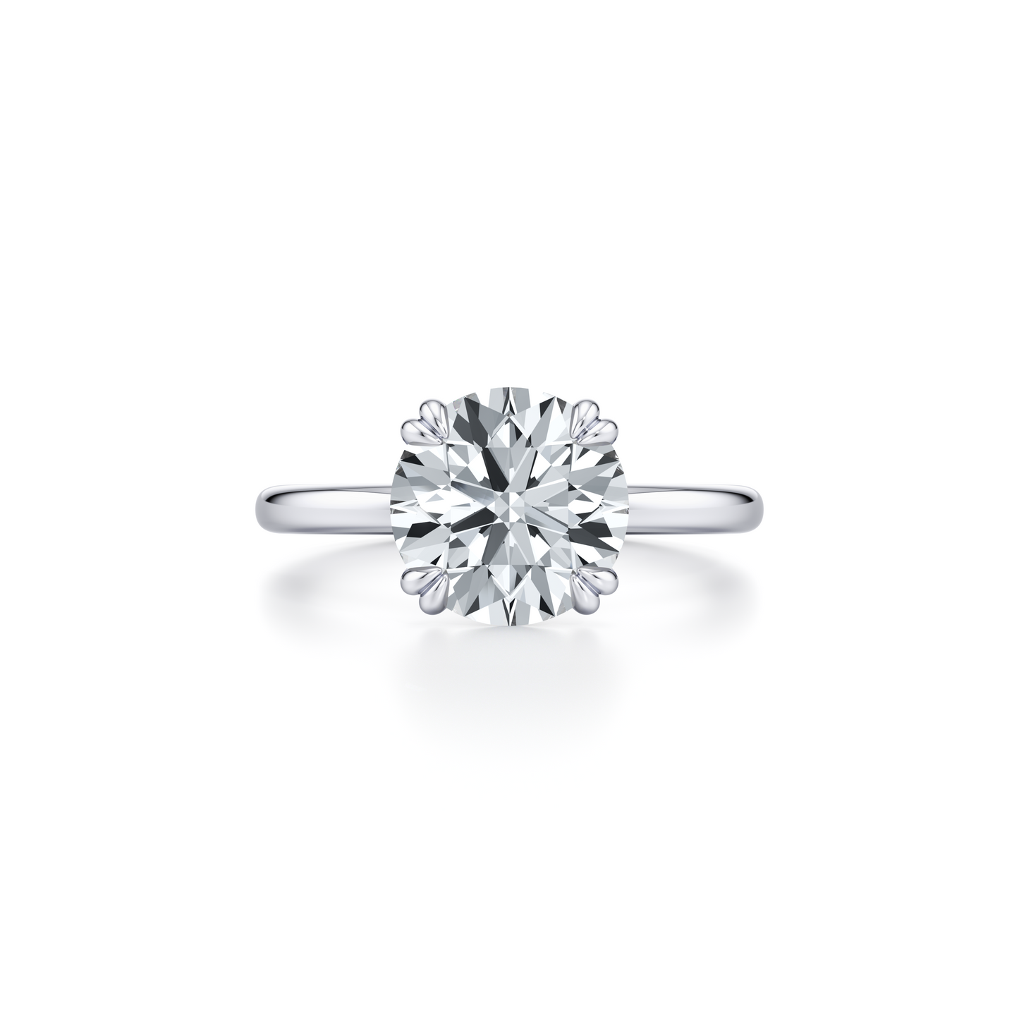 Audrey Signature Double Prong Round Lab Diamond Engagement Ring | Saviera Jewels