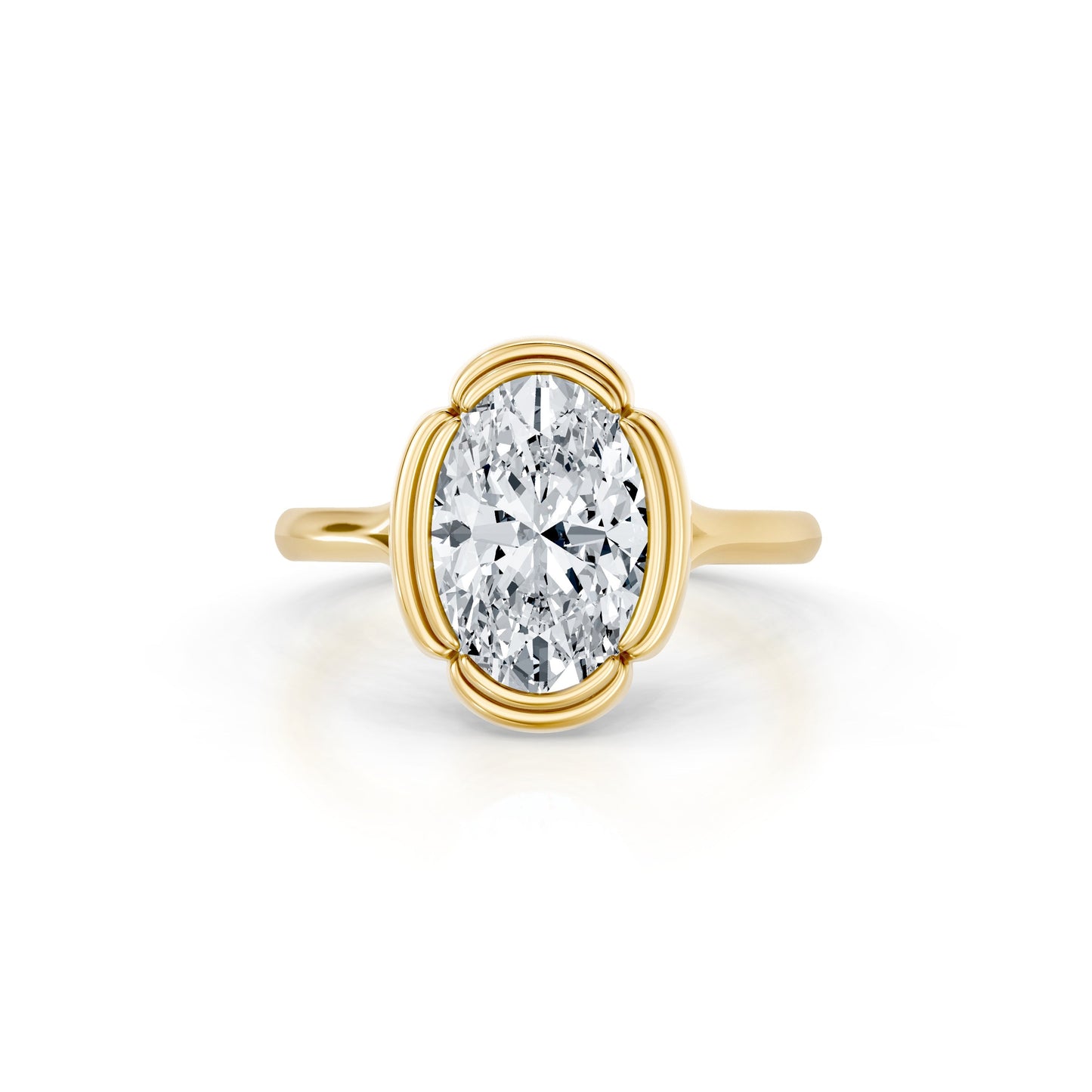 Doree Oval Solitaire Lab Diamond Engagement Ring - view 11
