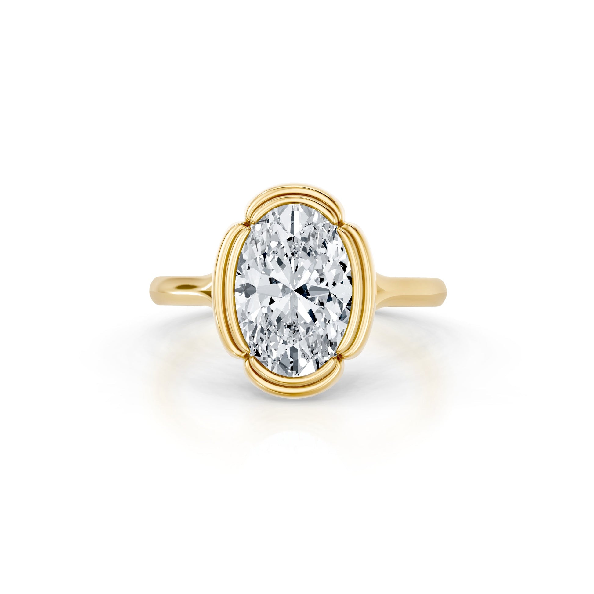 Doree Oval Solitaire Lab Diamond Engagement Ring - view 11