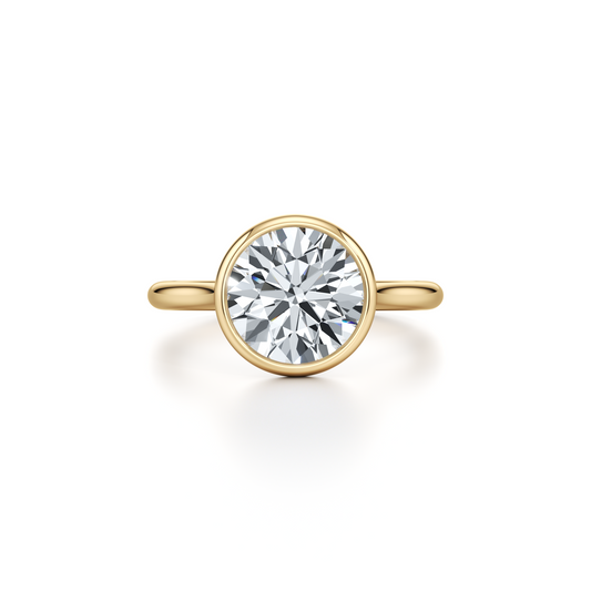 Chelsea Bezel Round Solitaire Lab Diamond Engagement Ring | Saviera Jewels