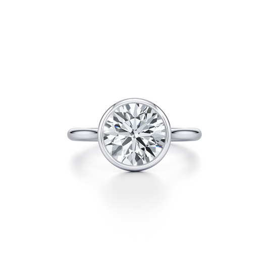 Chelsea Bezel Radiant Solitaire Lab Diamond Engagement Ring | Saviera Jewels