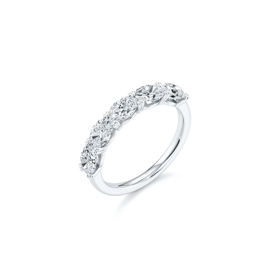 Elle 5-Stone East-West Oval Lab Diamond Band | Saviera Jewels