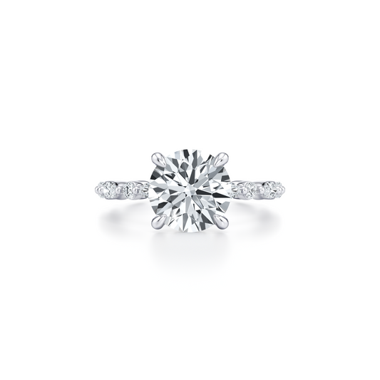 Vivienne Heritage Round Solitaire Lab Diamond Engagement Ring | Saviera Jewels