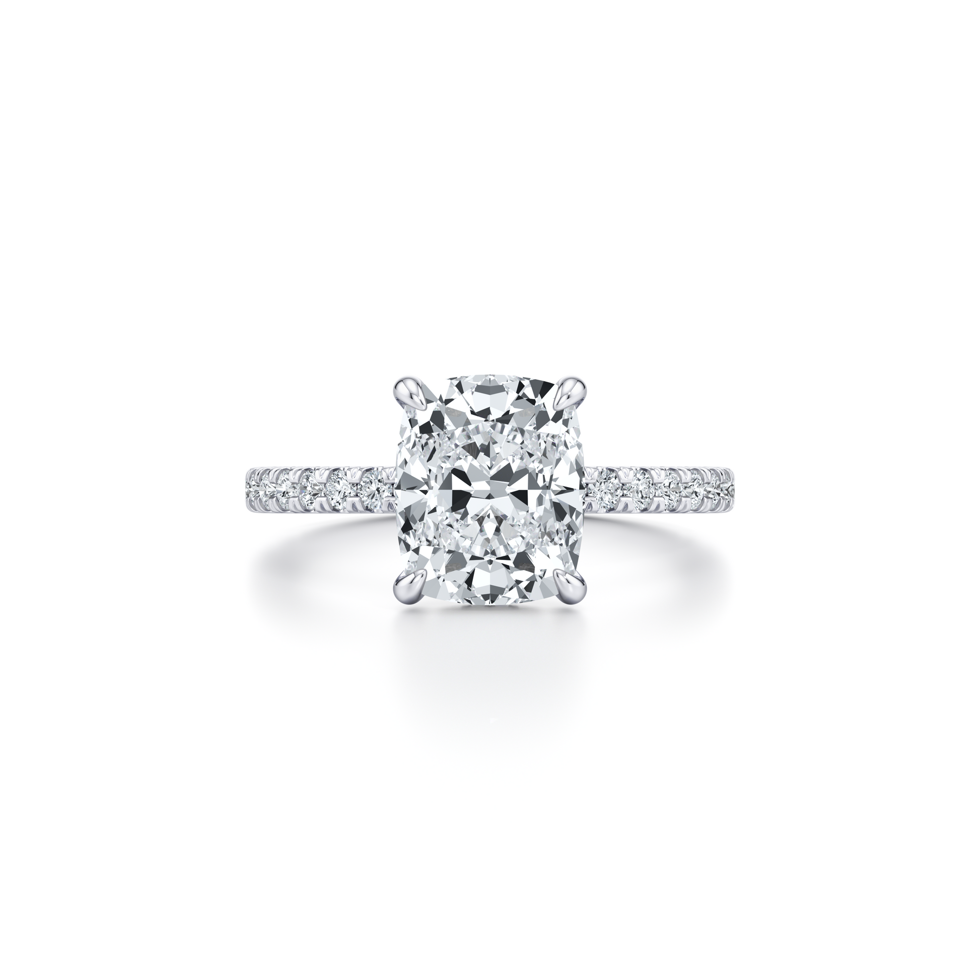 Audrey Bezel Antique Cushion Solitaire Lab Diamond Engagement Ring - view 5
