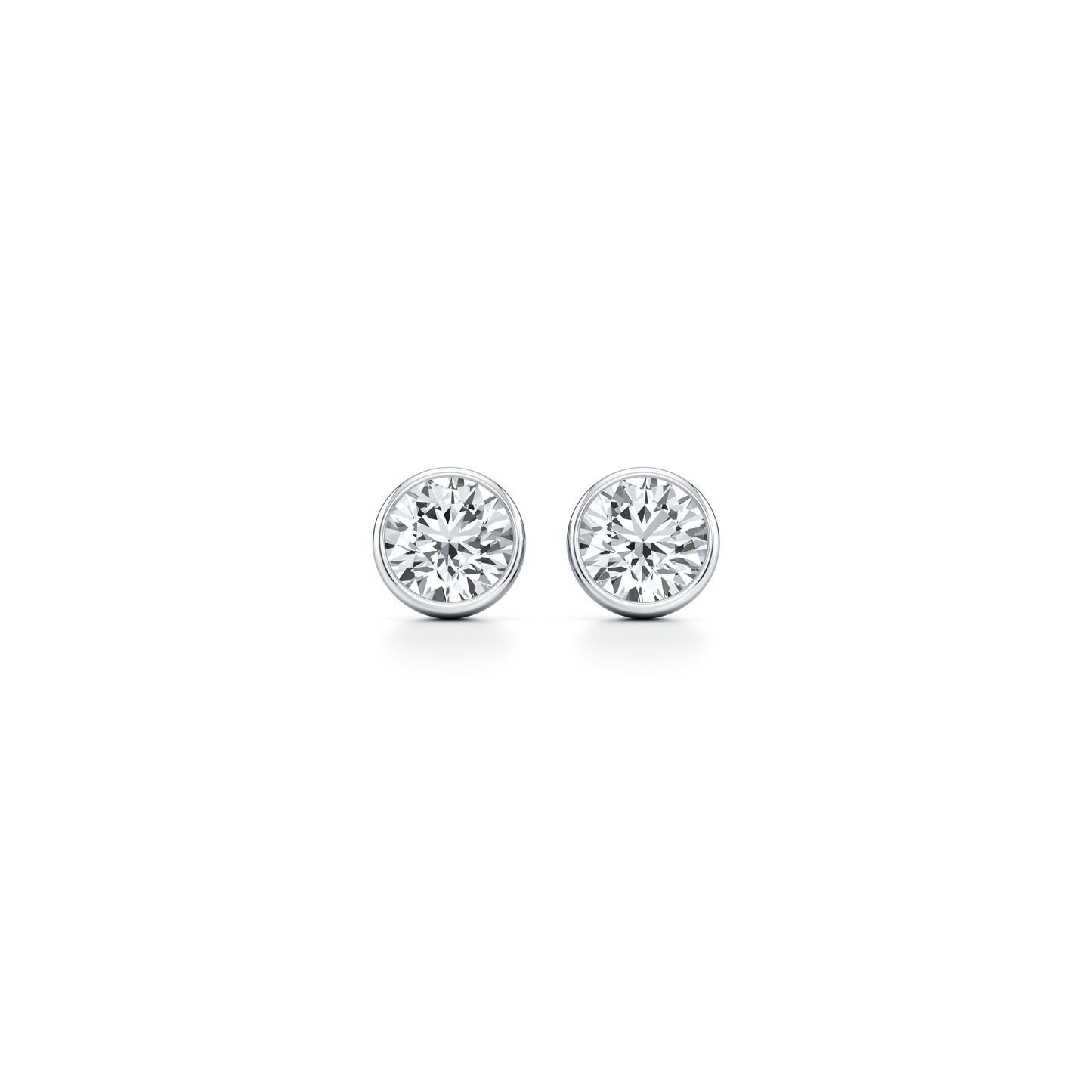 Bezel Set Lab Diamond Round Brilliant Studs | Saviera Jewels