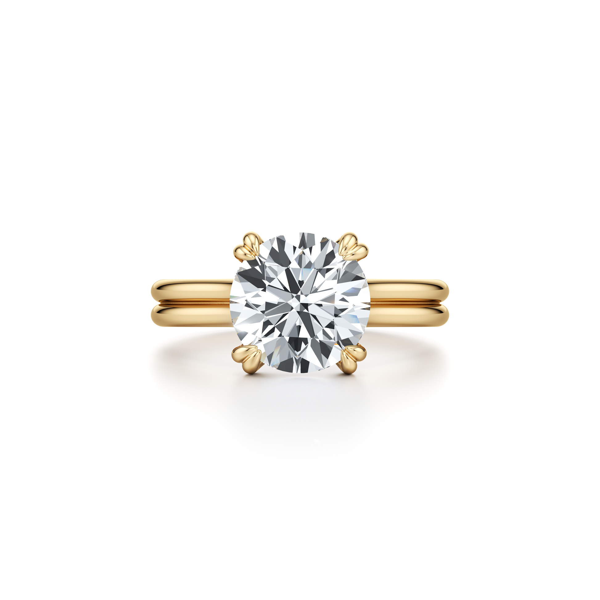 Elle Round Brilliant Solitaire Lab Diamond Engagement Ring - view 5