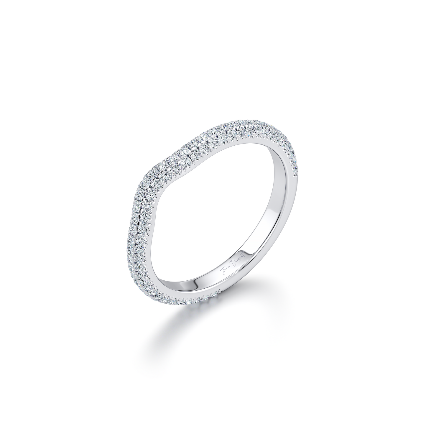 Contour Band - Three Rows Pave - view 9
