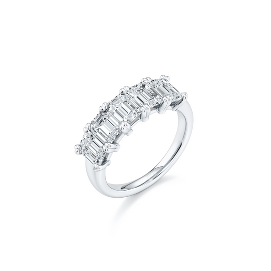 Elle 5-Stone Emerald Lab Diamond Band | Saviera Jewels