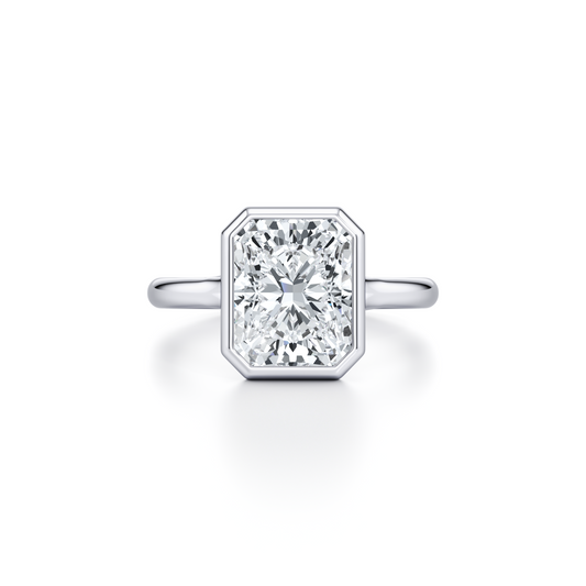 Elle Radiant Bezel Lab Diamond Engagement Ring | Saviera Jewels