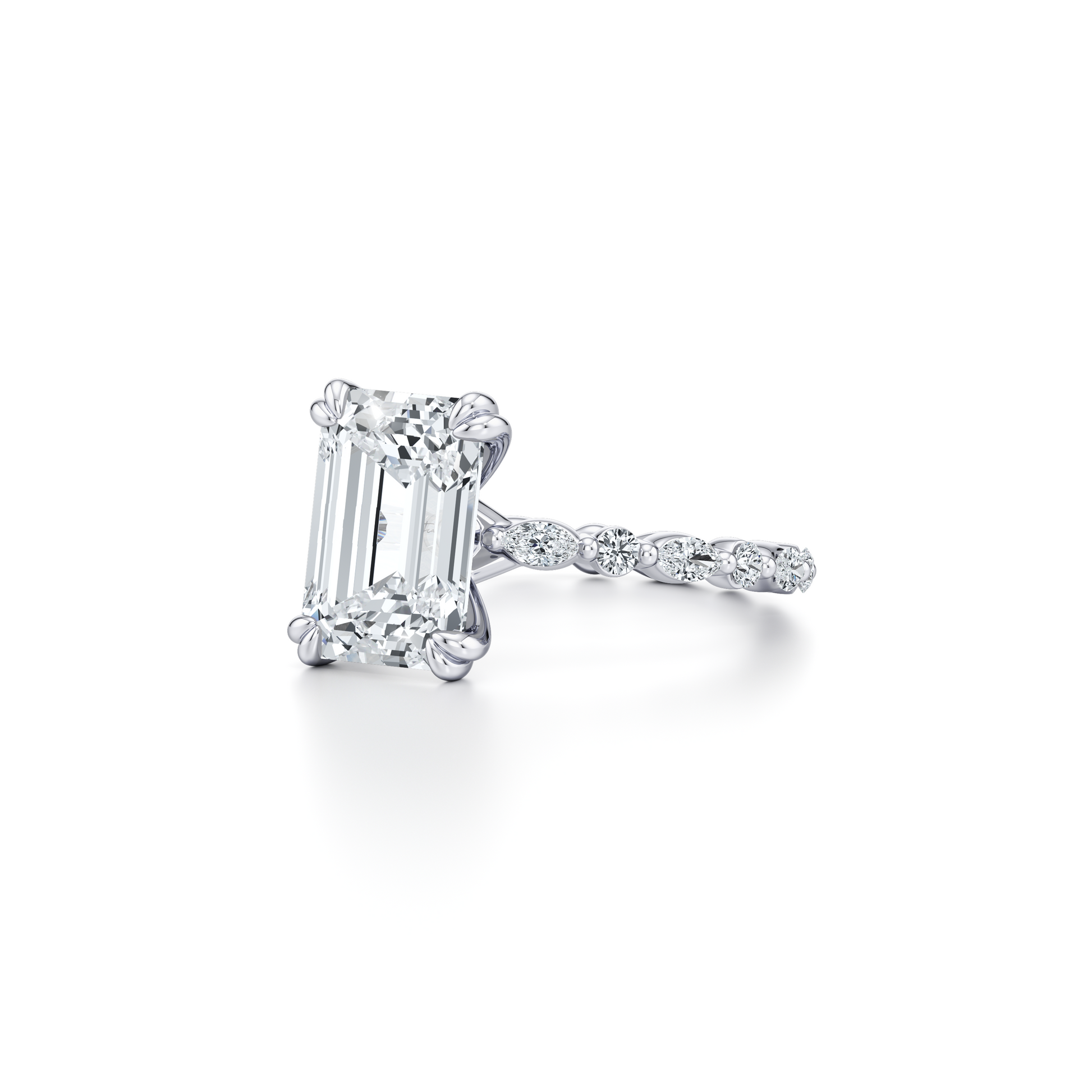 Vivienne Emerald Solitaire Lab Diamond Engagement Ring - view 2
