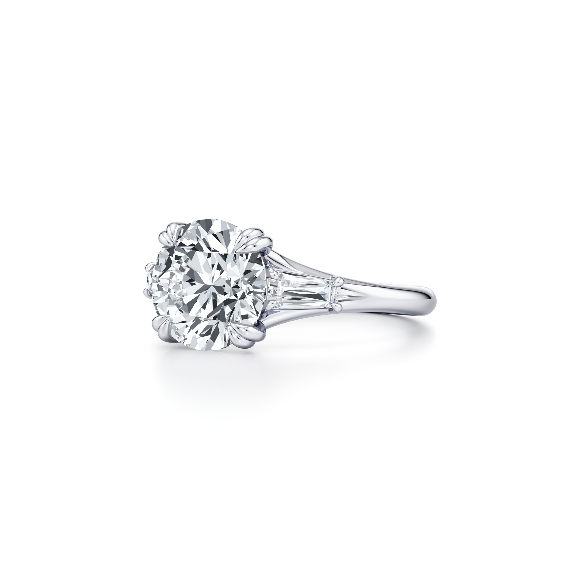 Jane Tapered Baguette Pear Three Stone Lab Diamond Engagement Ring - view 2
