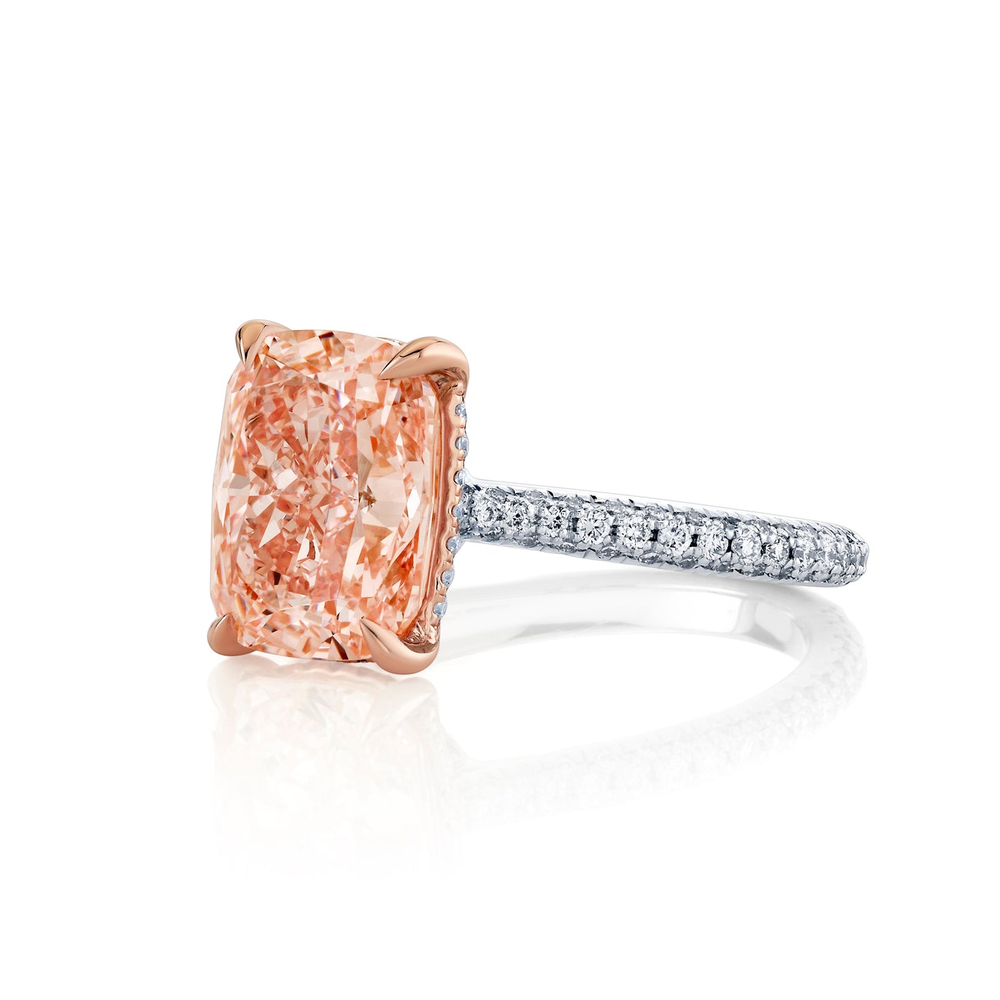 Chelsea Antique Cushion Solitaire Lab Diamond Engagement Ring - view 10