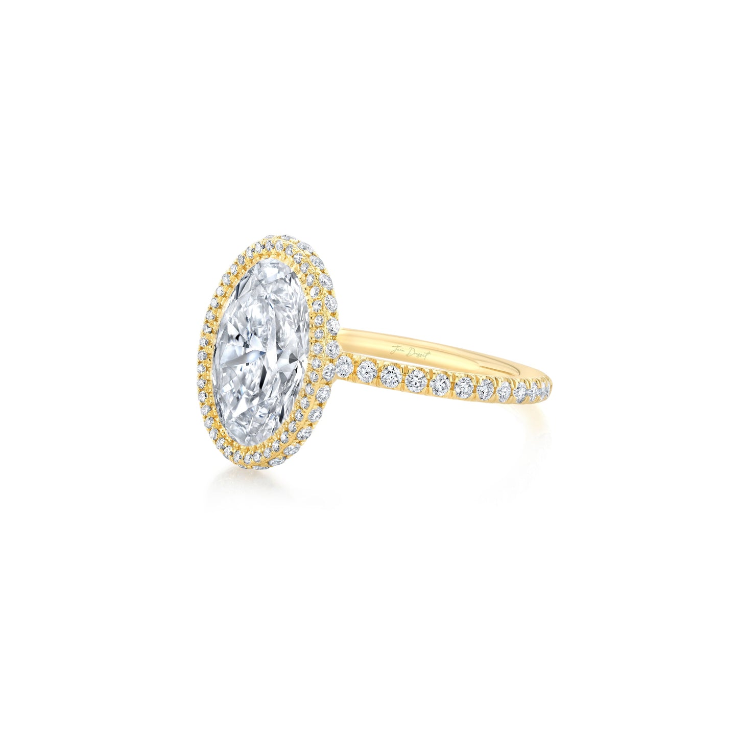 Alyssa Oval Invisible Halo Lab Diamond Engagement Ring - view 6