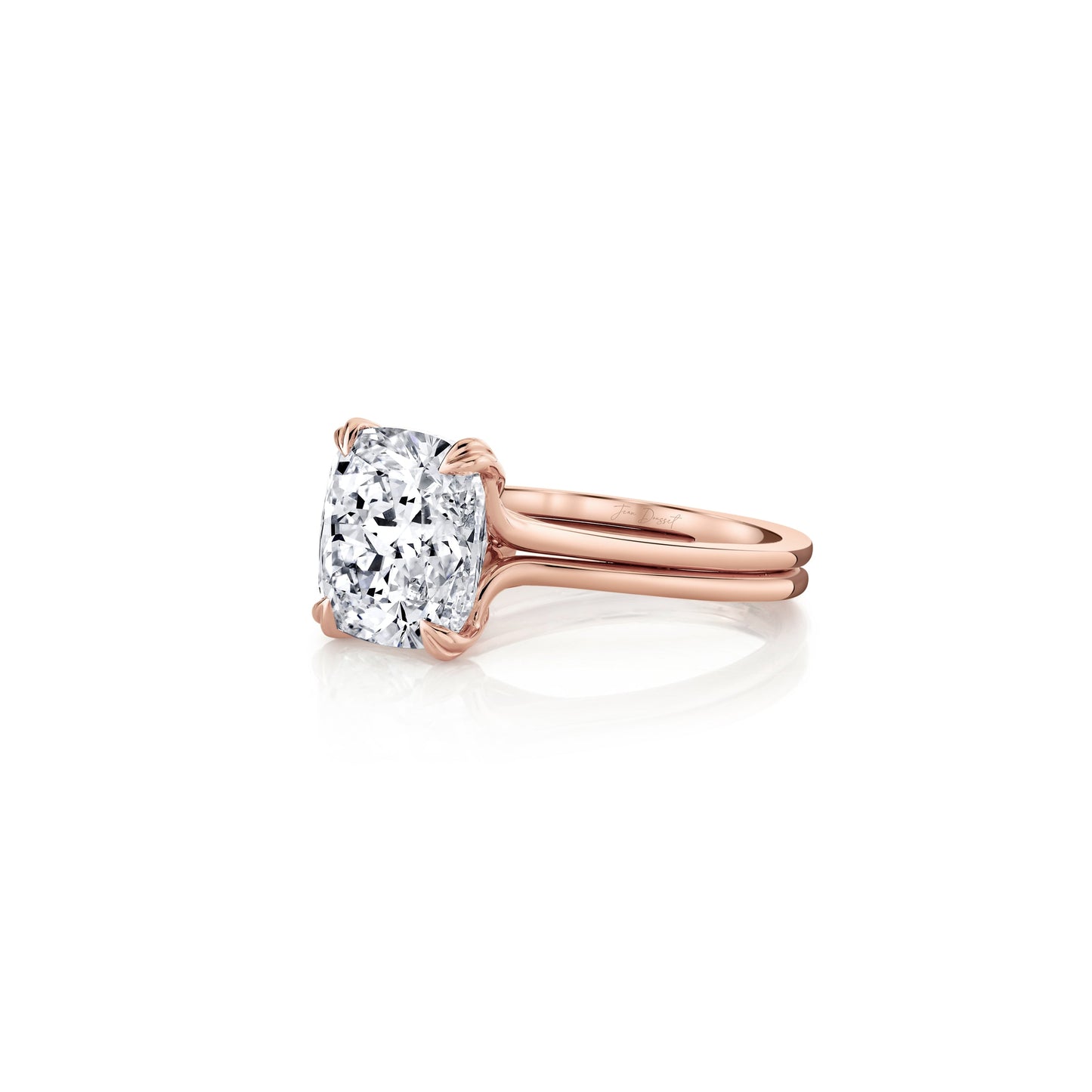 Elle Cushion Solitaire Lab Pink Diamond Engagement Ring - view 2