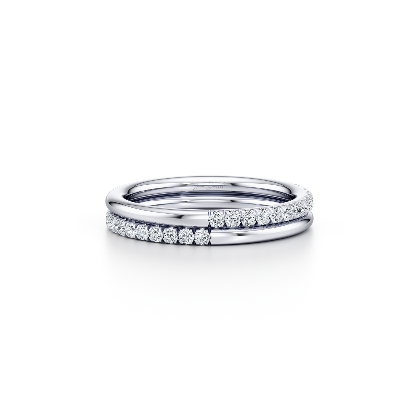 Elle Dual Pave Lab Diamond Band - view 10