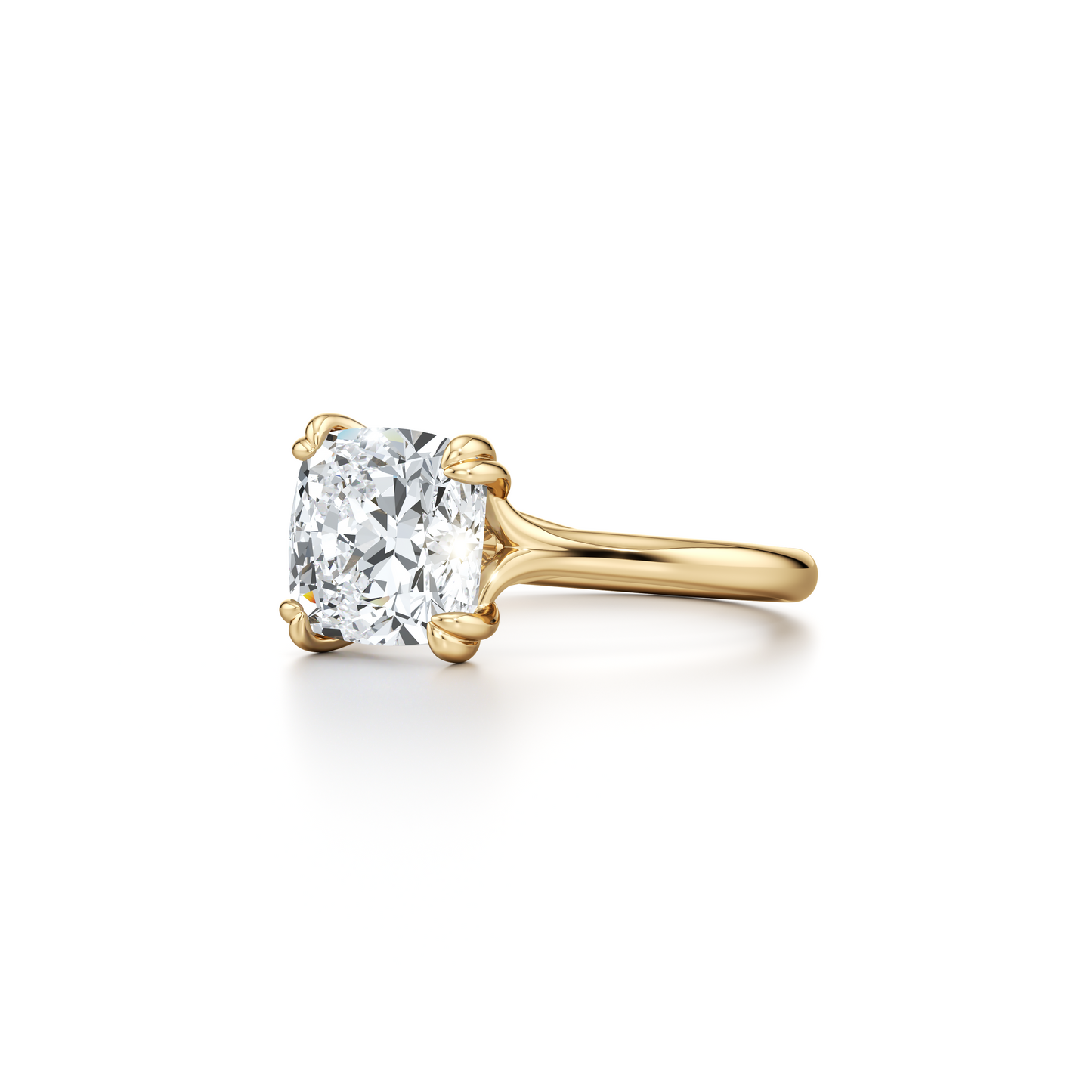 Elle Elongated Cushion Cut Solitaire Yellow Diamond Engagement Ring - view 6