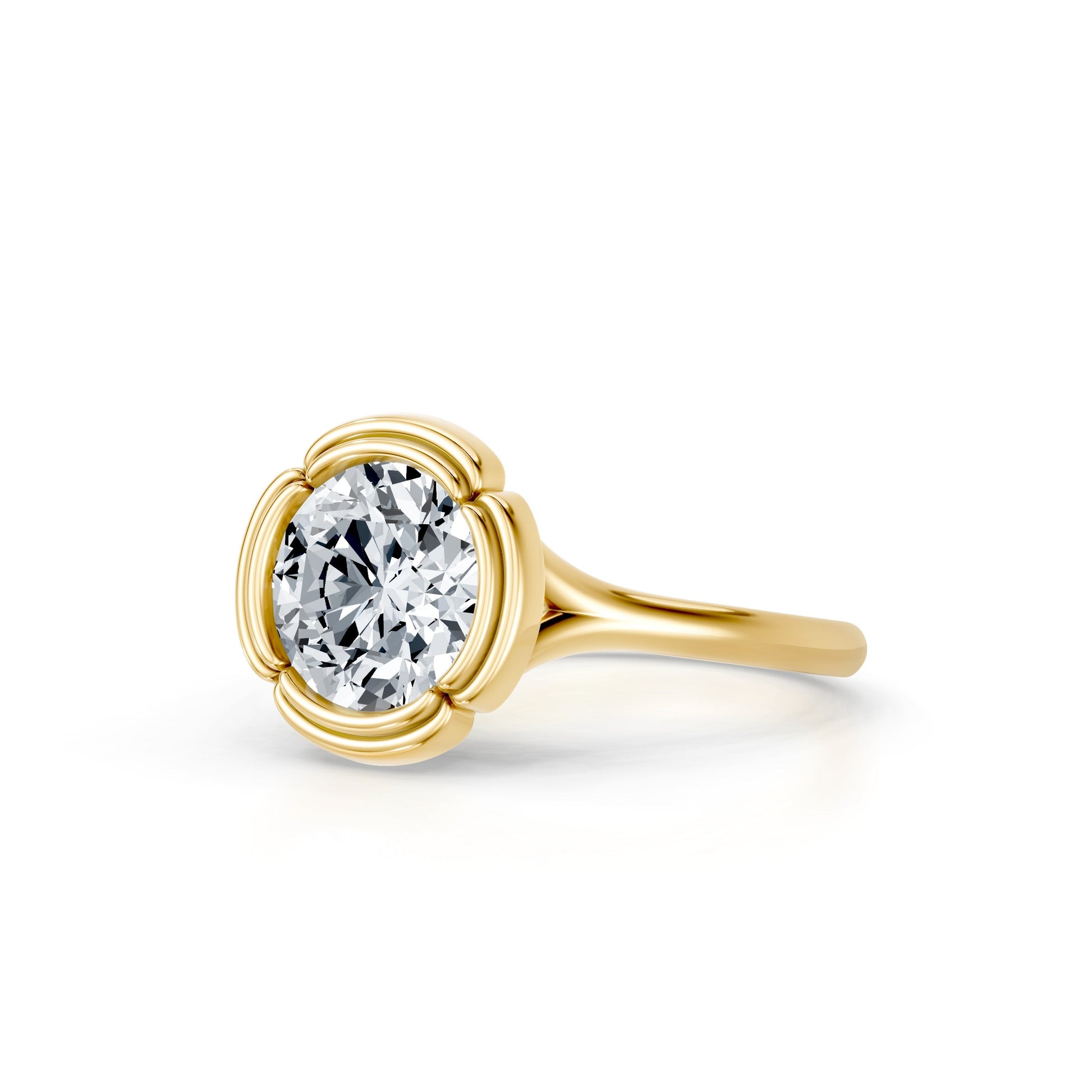 Doree Round Solitaire Lab Diamond Engagement Ring - view 7