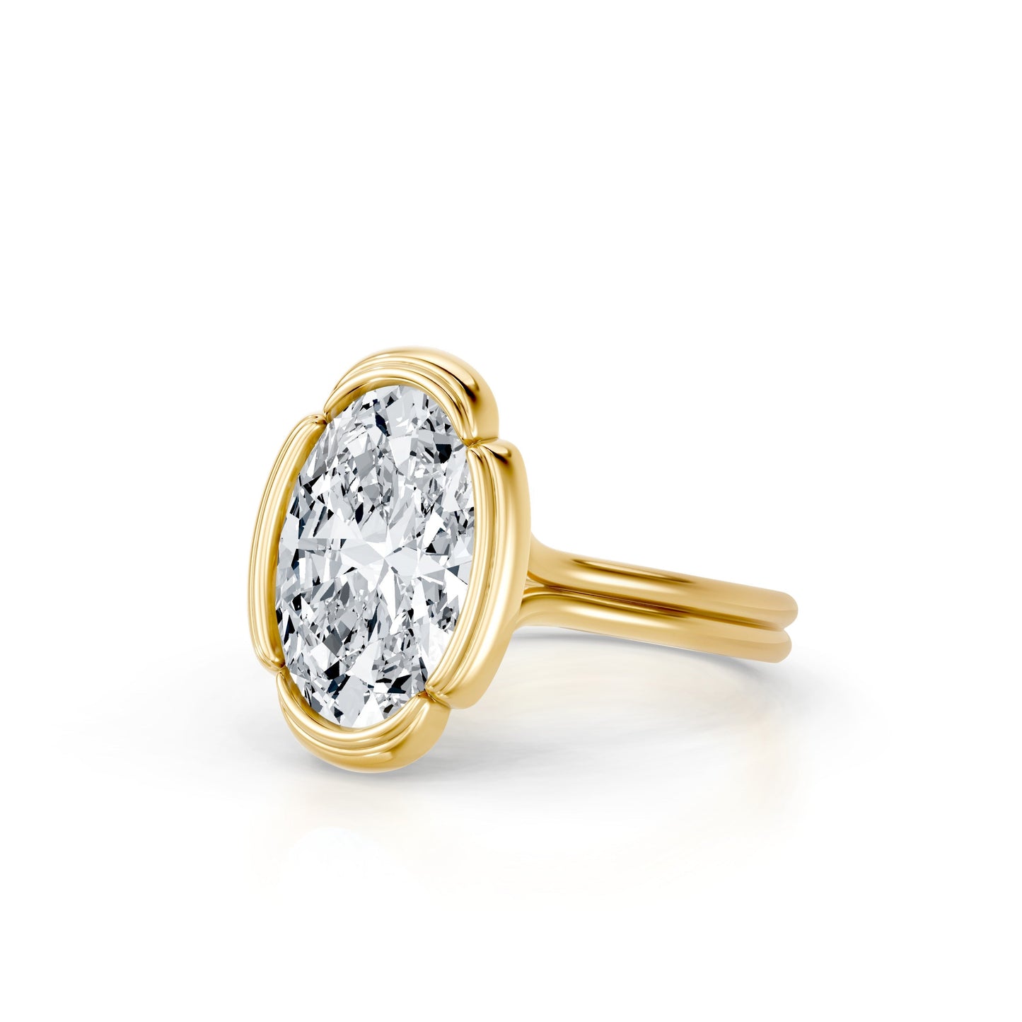 Doree Oval Solitaire Lab Diamond Engagement Ring - view 2