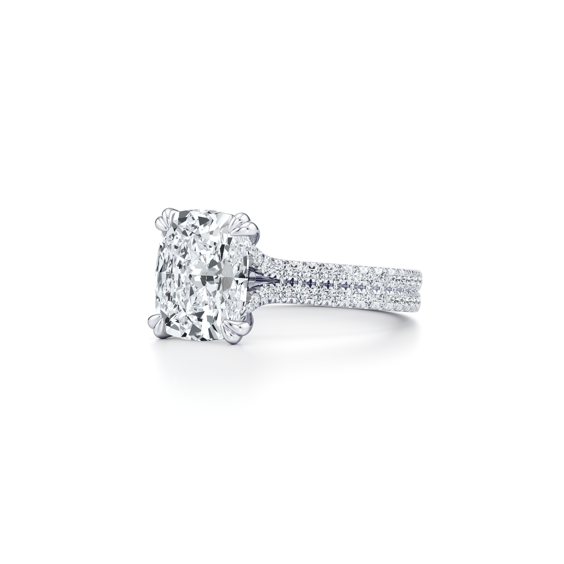 Elle East-West Antique Cushion Solitaire Lab Diamond Engagement Ring - view 3