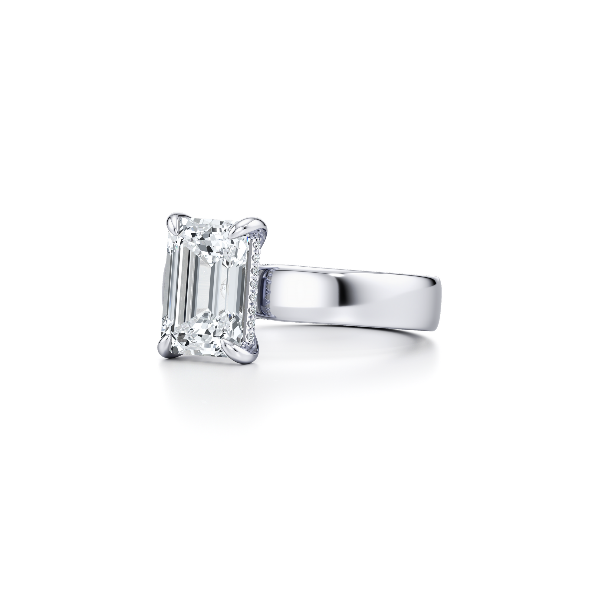 Hayden Heritage Emerald Solitaire Lab Diamond Engagement Ring - view 8
