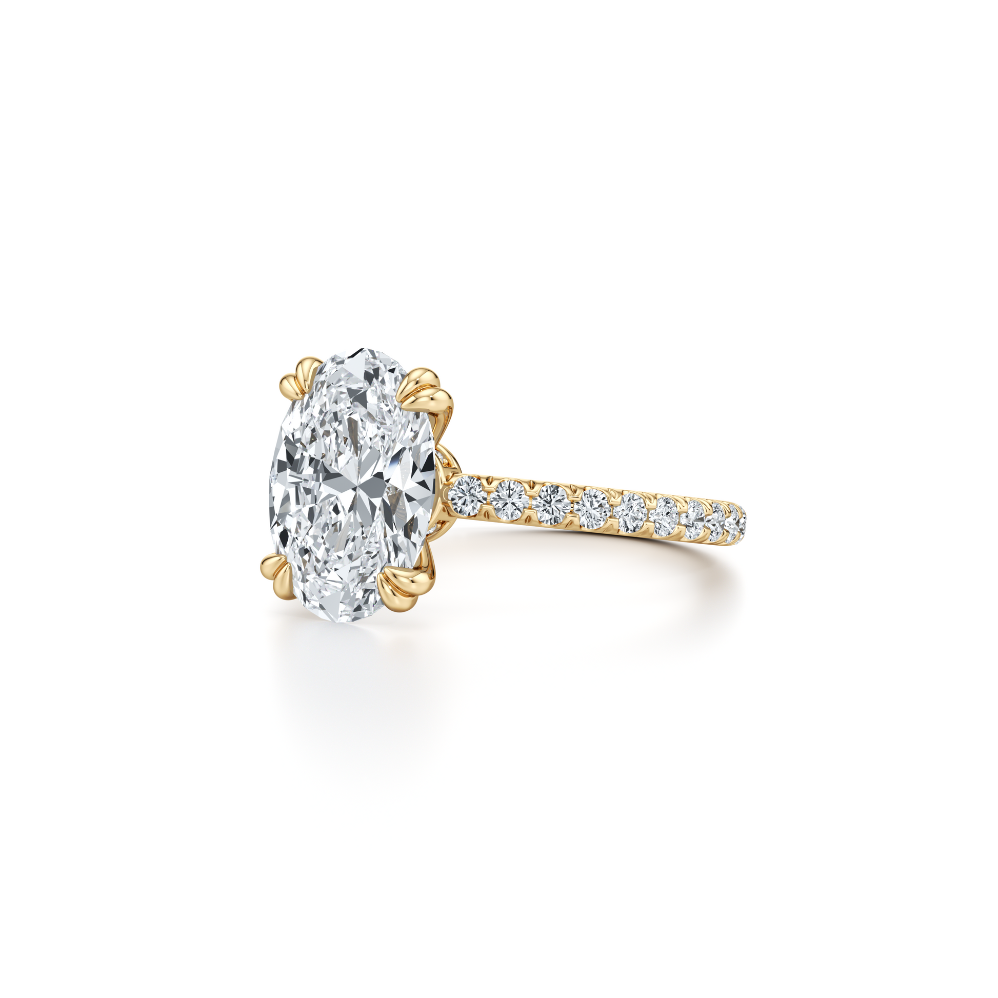 Audrey Signature Double Prong Radiant Lab Diamond Engagement Ring - view 6