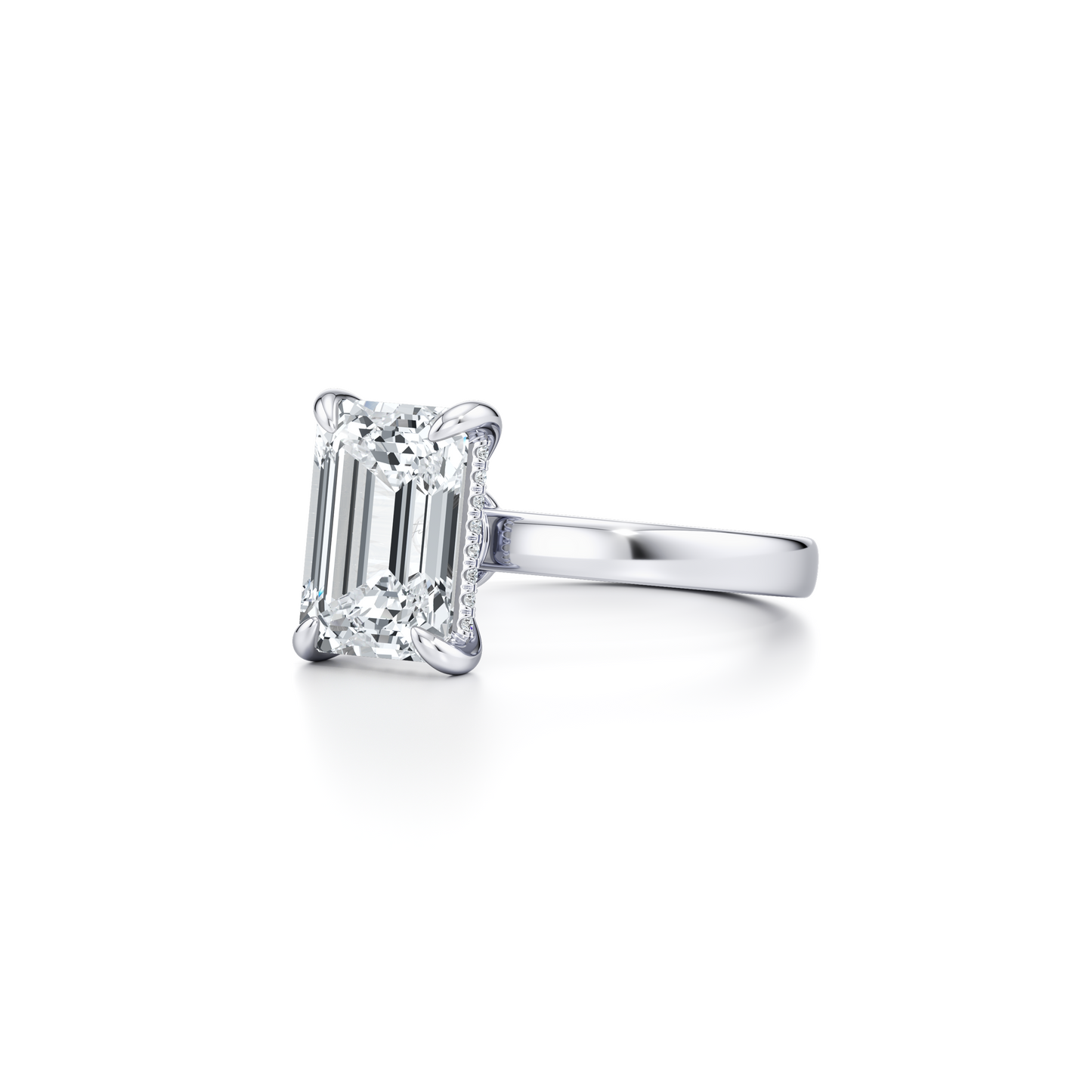 Hayden Heritage Emerald Solitaire Lab Diamond Engagement Ring - view 5