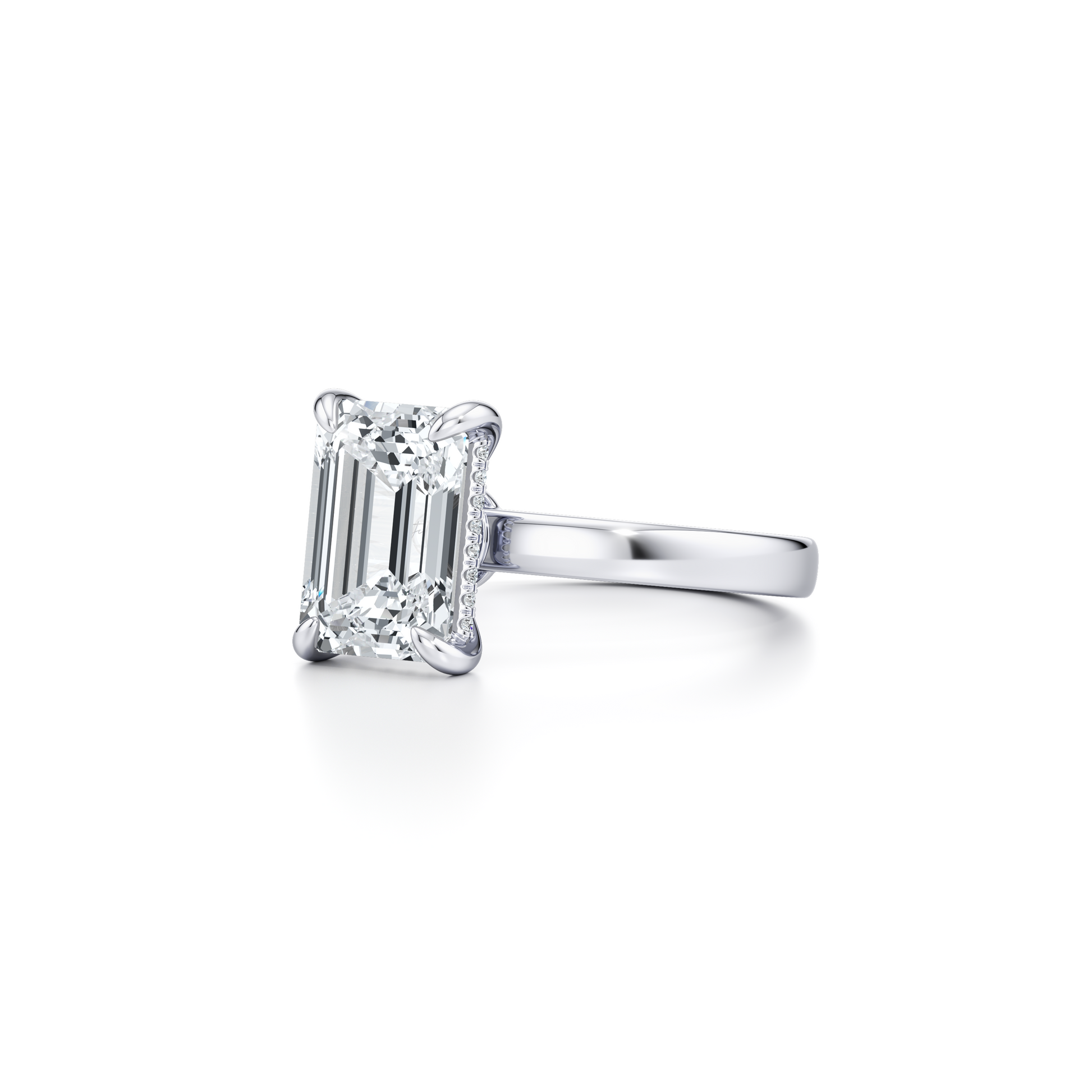 Hayden Heritage Emerald Solitaire Lab Diamond Engagement Ring - view 5