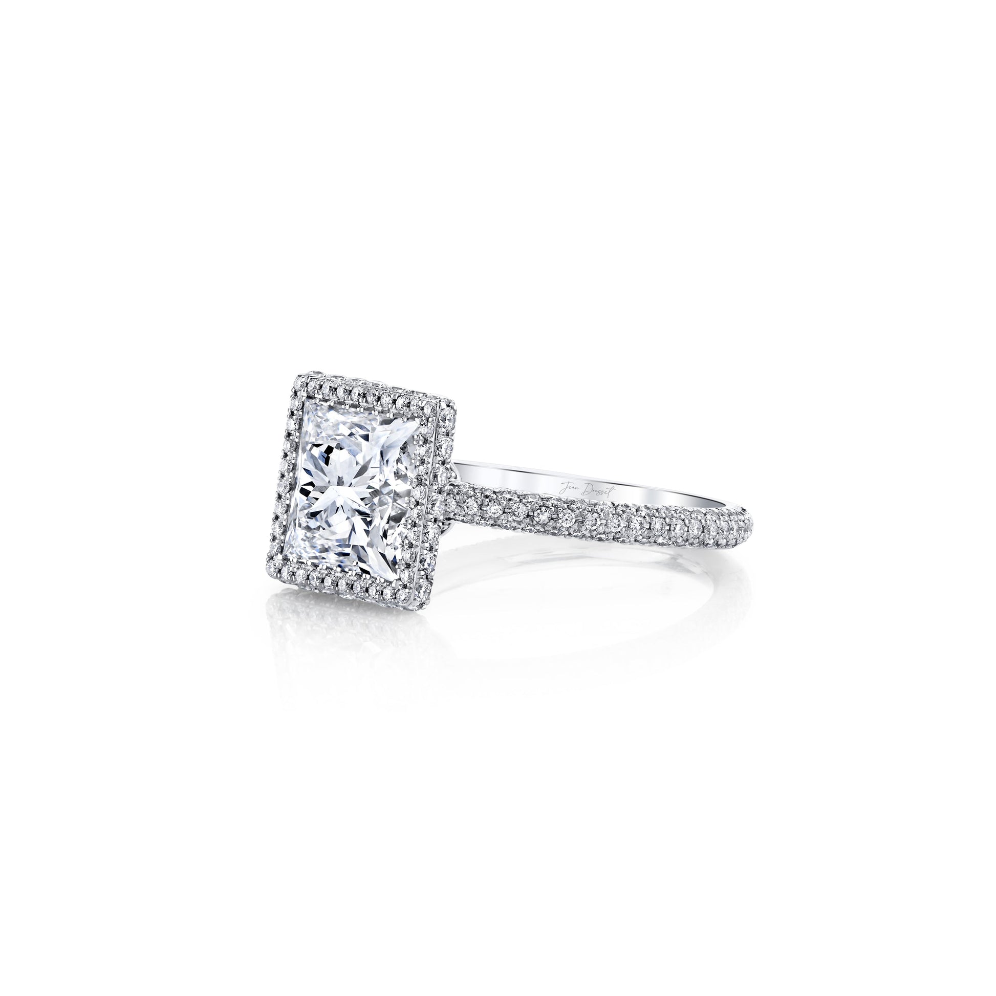 Alyssa Invisible Halo Radiant Lab Diamond Engagement Ring - view 2