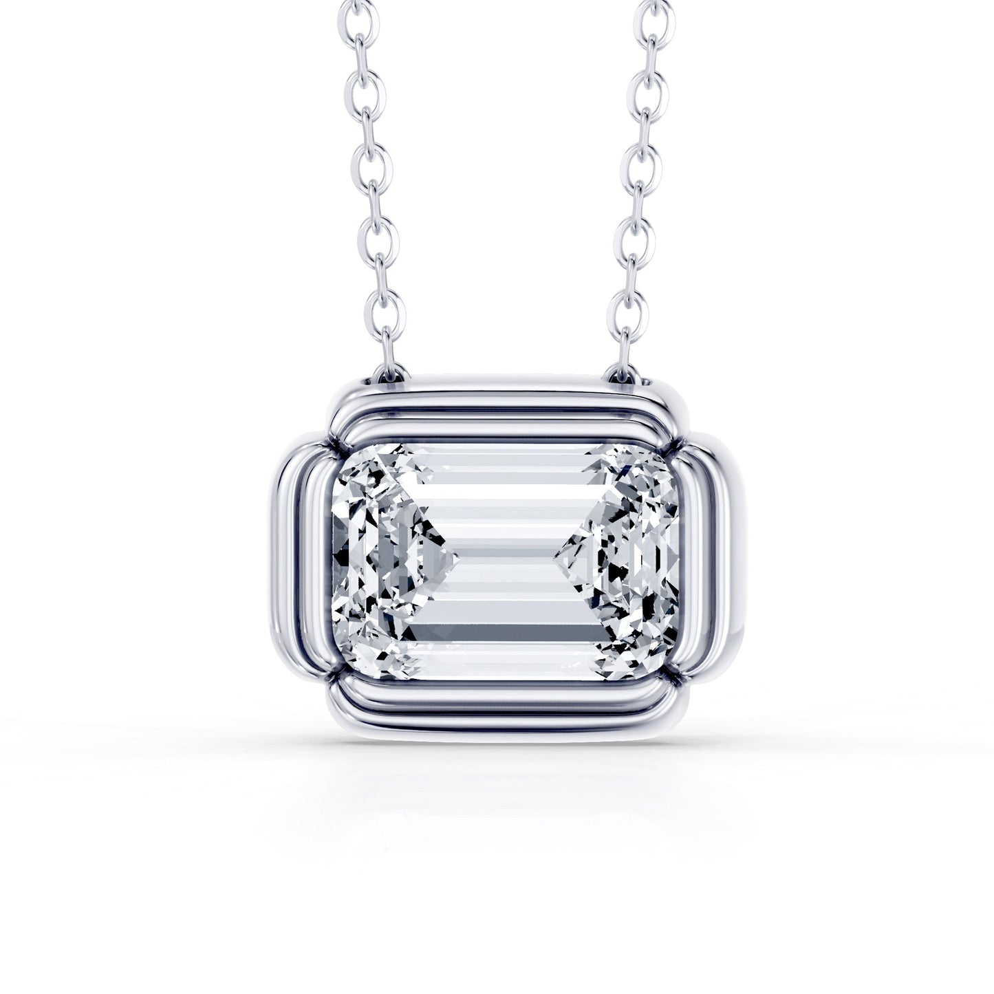 Doree Lab Diamond Emerald Pendant - view 2