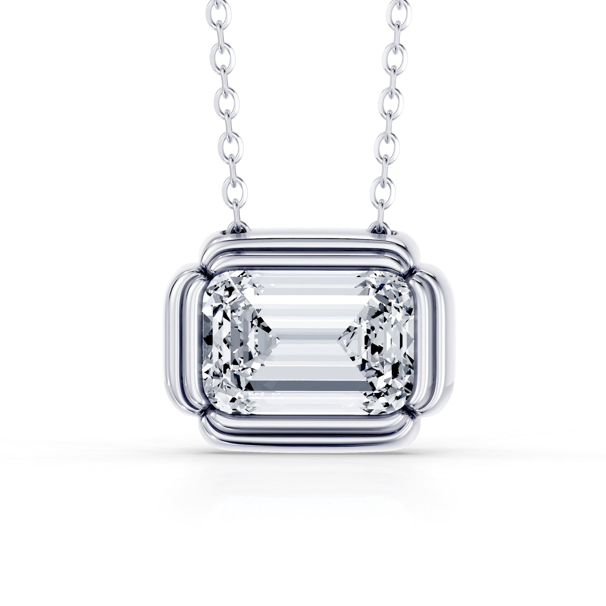Doree Lab Diamond Emerald Pendant - view 2