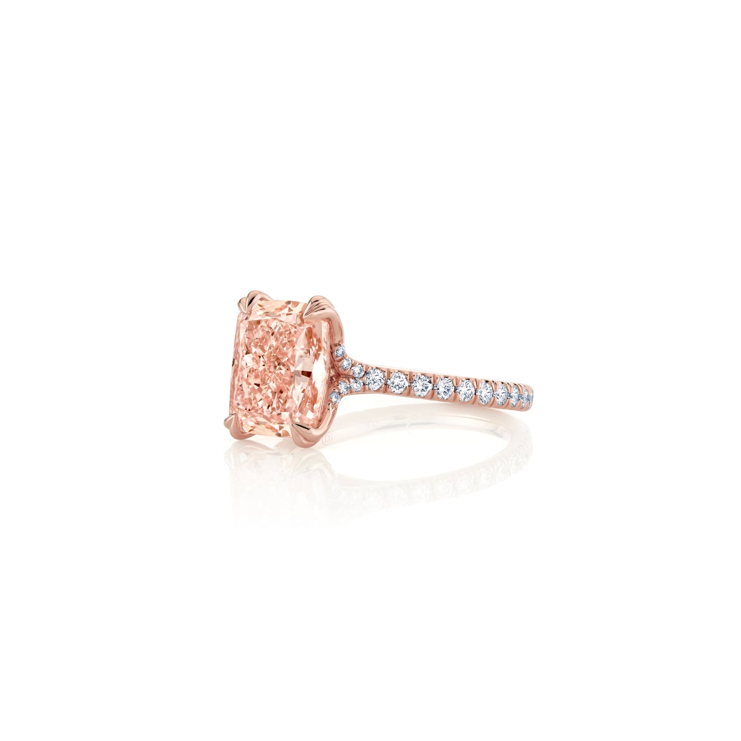 Elle Cushion Solitaire Lab Yellow Diamond Engagement Ring - view 11