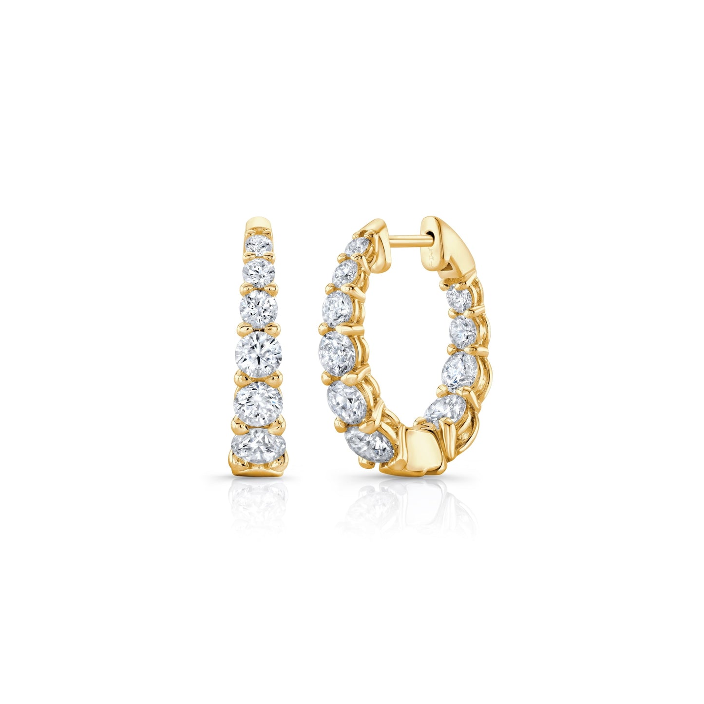 Olivia Lab Diamond Graduated Hoops - view 2