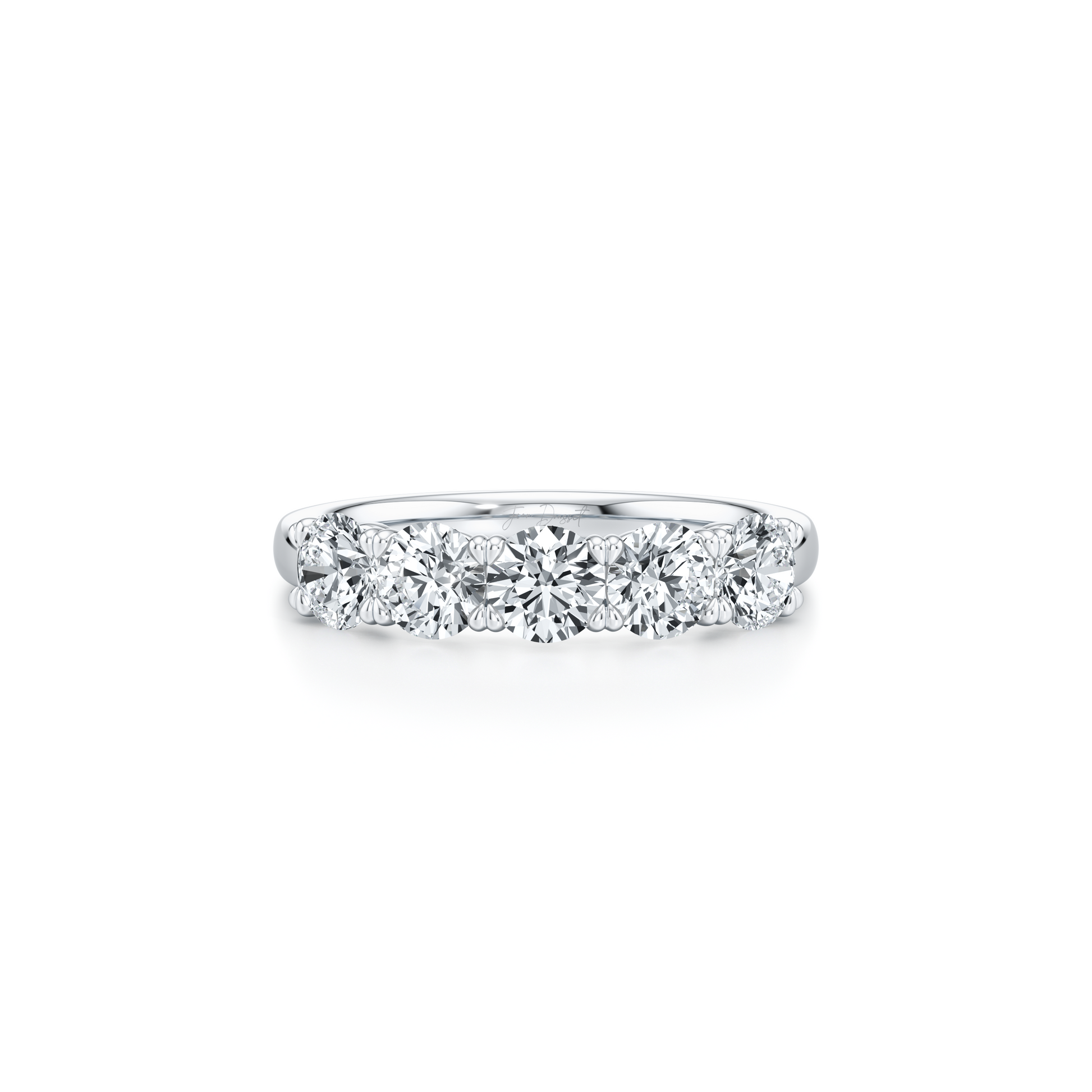 Elle 5-Stone Round Brilliant Lab Diamond Band - view 2