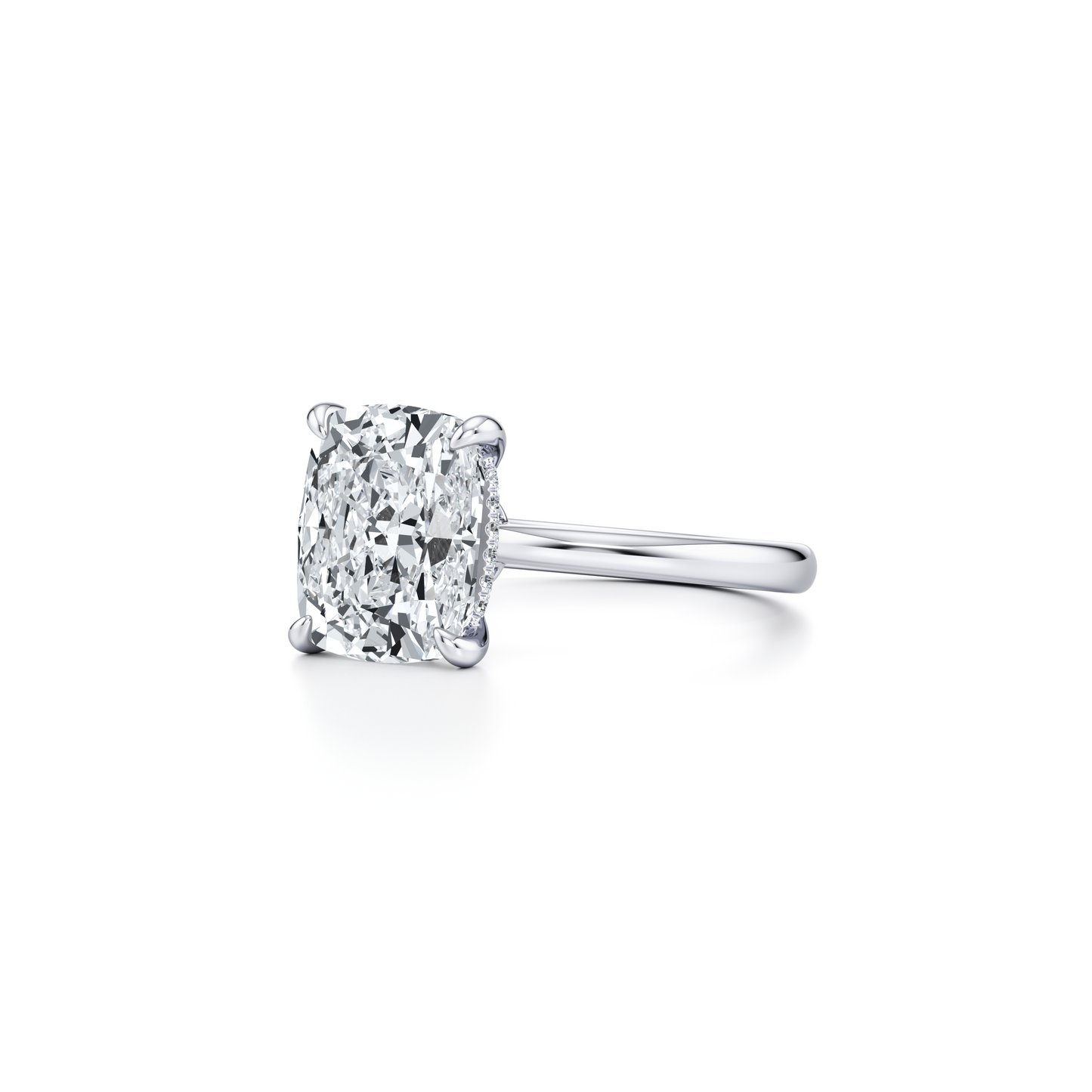 Chelsea Antique Cushion Solitaire Lab Diamond Engagement Ring - view 2