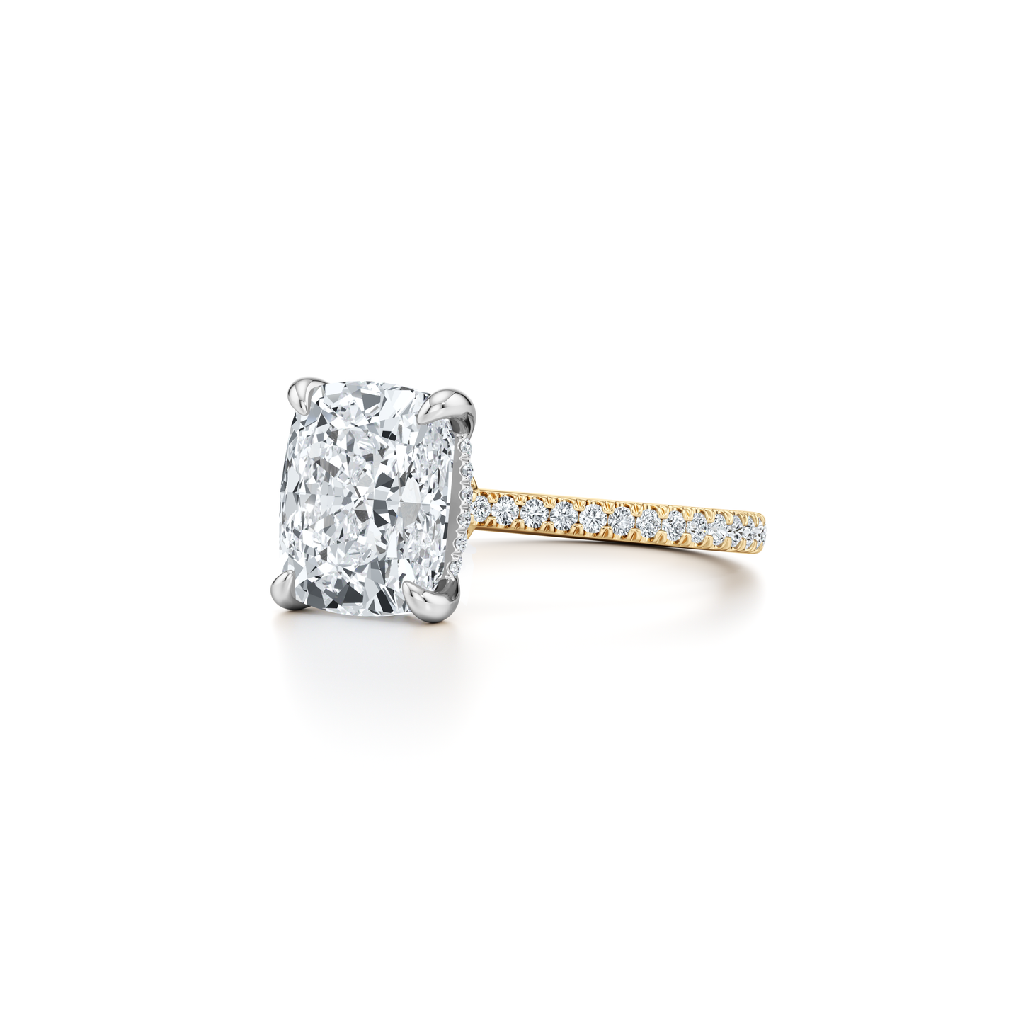 Chelsea Antique Cushion Solitaire Lab Diamond Engagement Ring - view 6