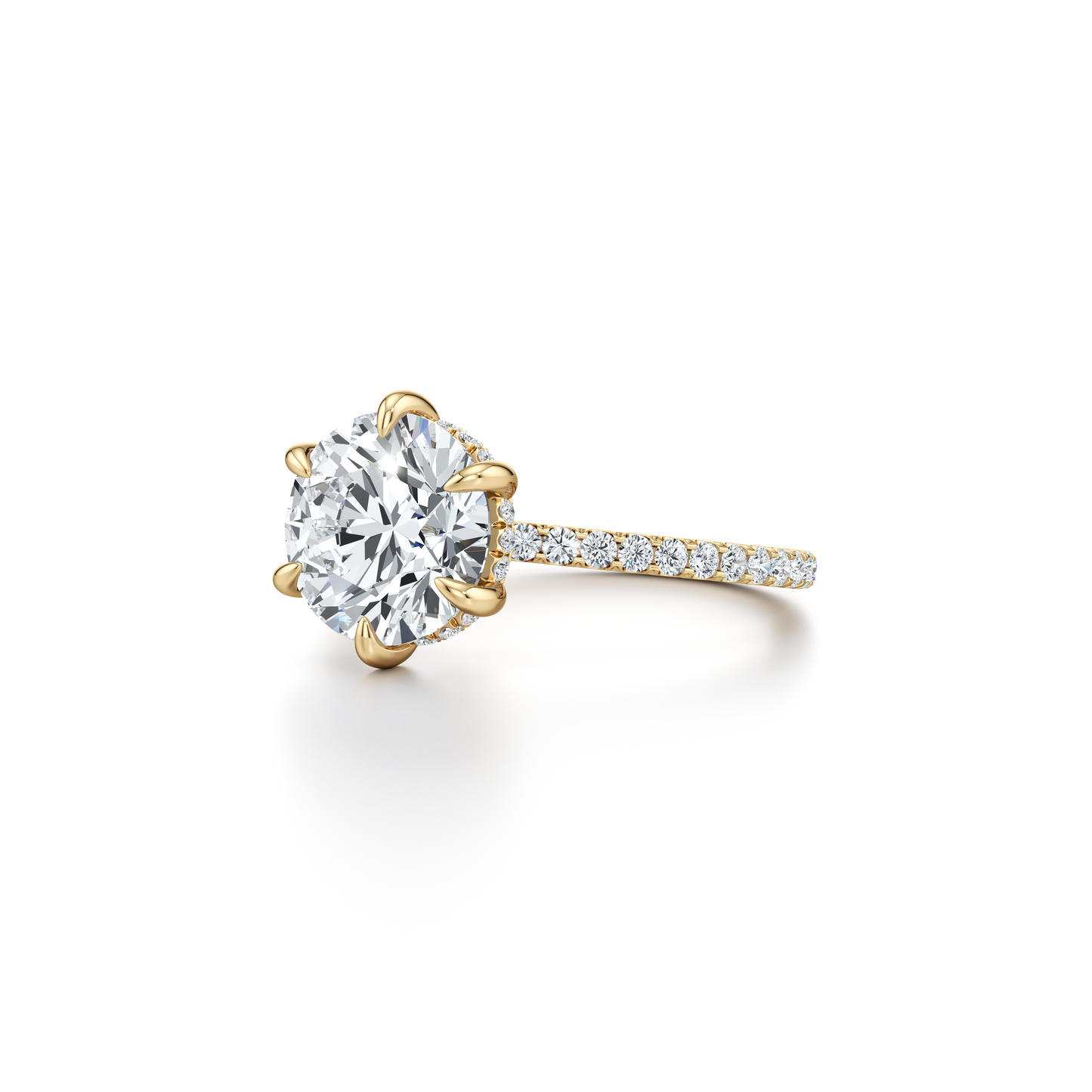 Audrey Round Brilliant 6-Prong Solitaire Lab Diamond Engagement Ring - view 7