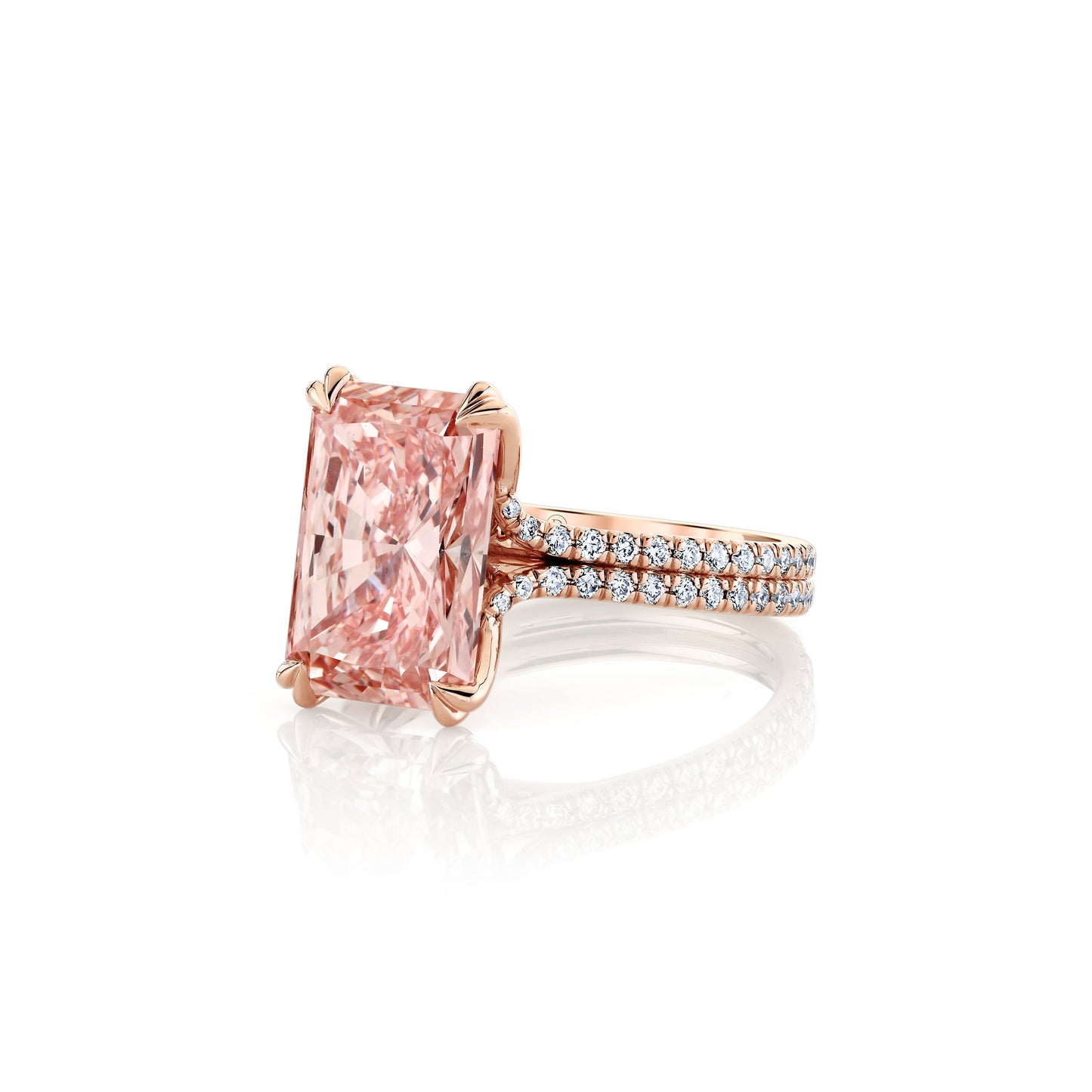 Elle Radiant Cut Solitaire Lab Diamond Engagement Ring - view 2