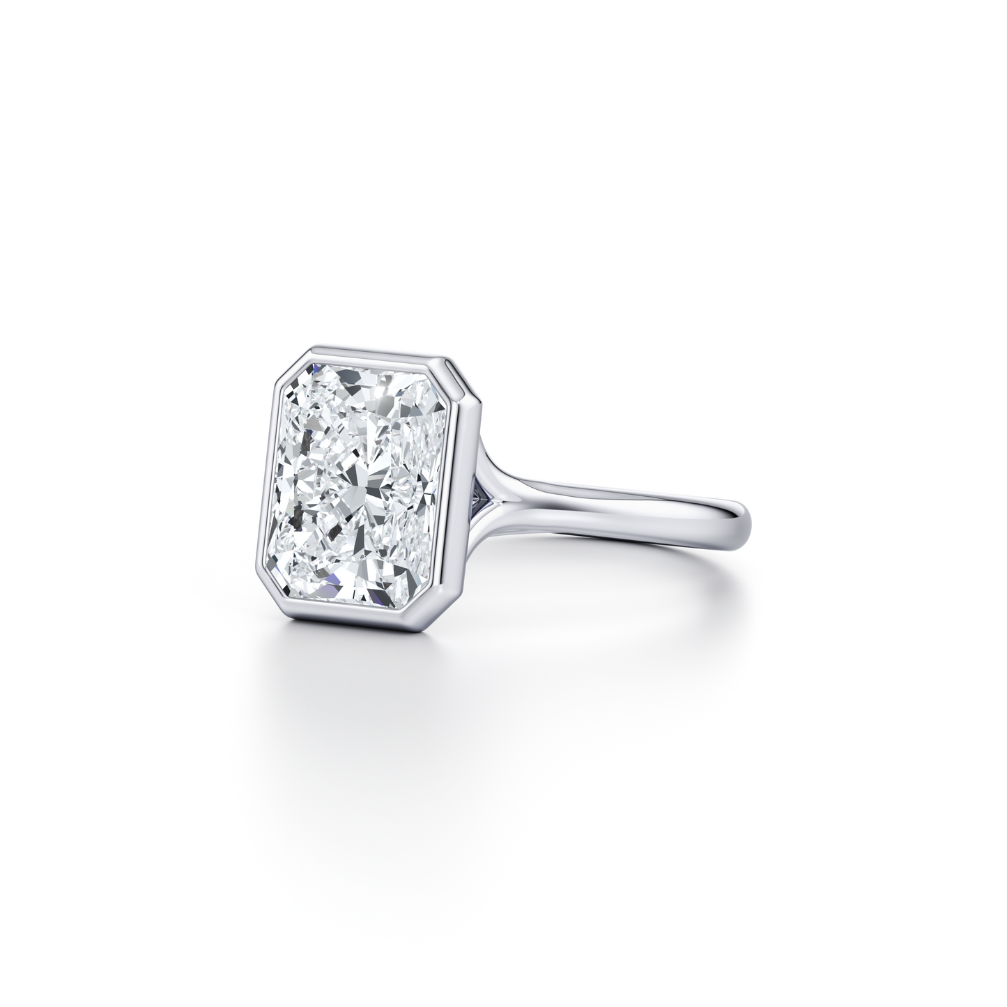 Elle Radiant Bezel Lab Diamond Engagement Ring - view 2