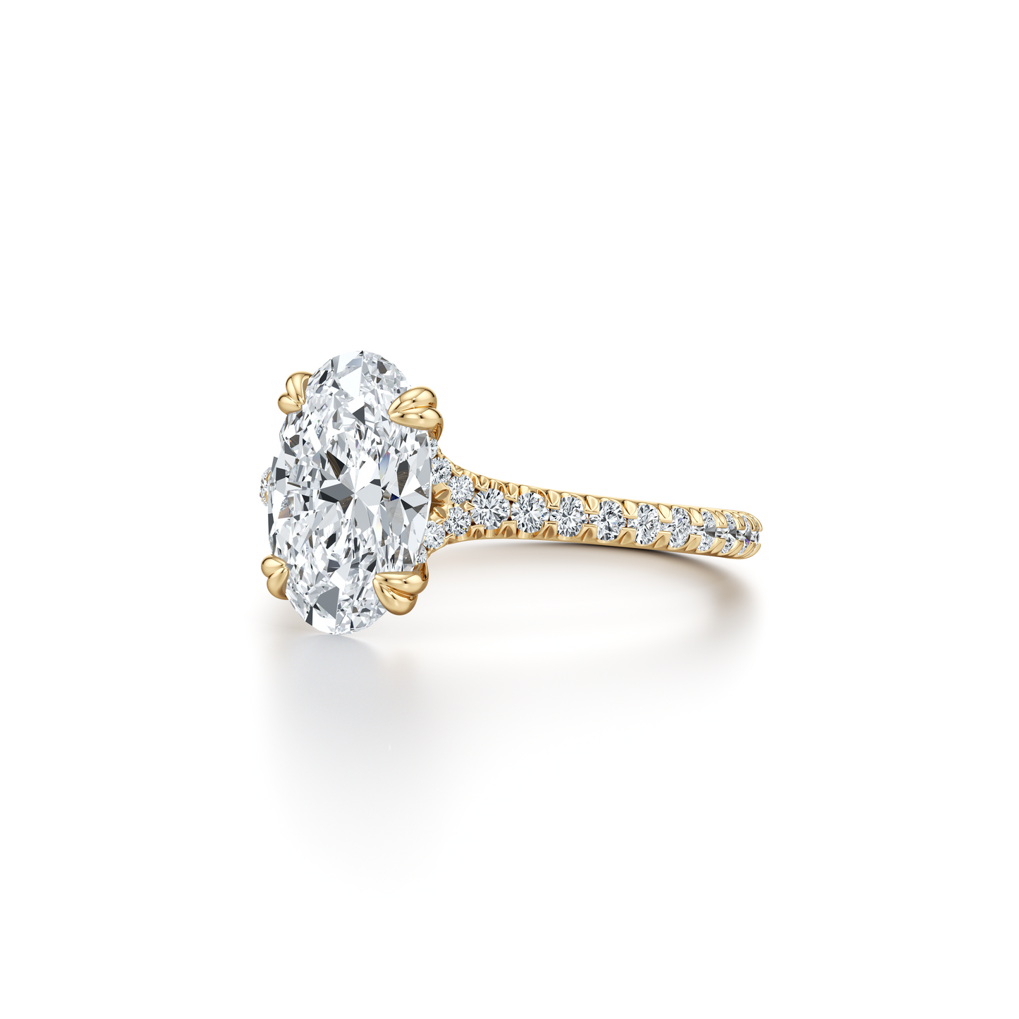 Elle Oval Cut Solitaire Lab Diamond Engagement Ring - view 12