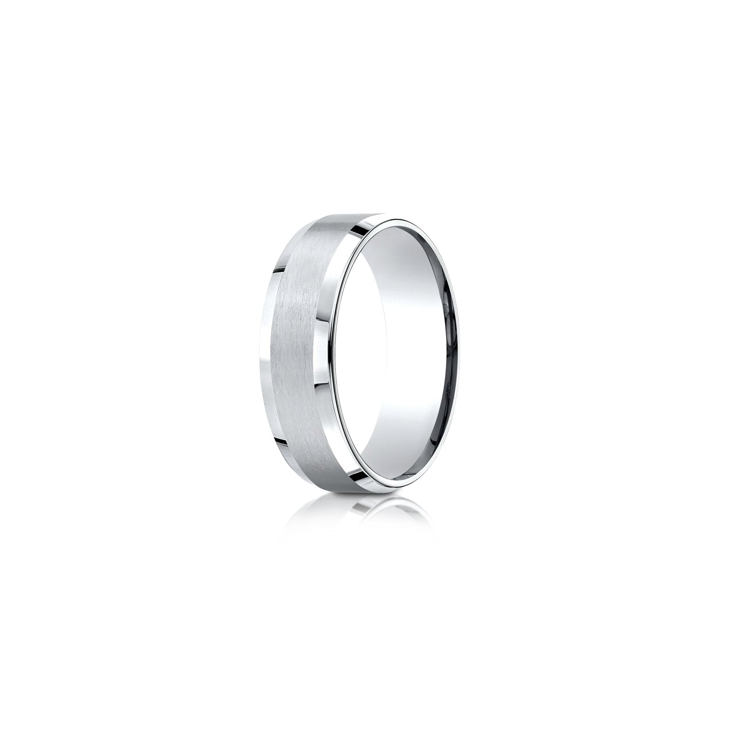 Modern Beveled Men's Wedding Band - view 2