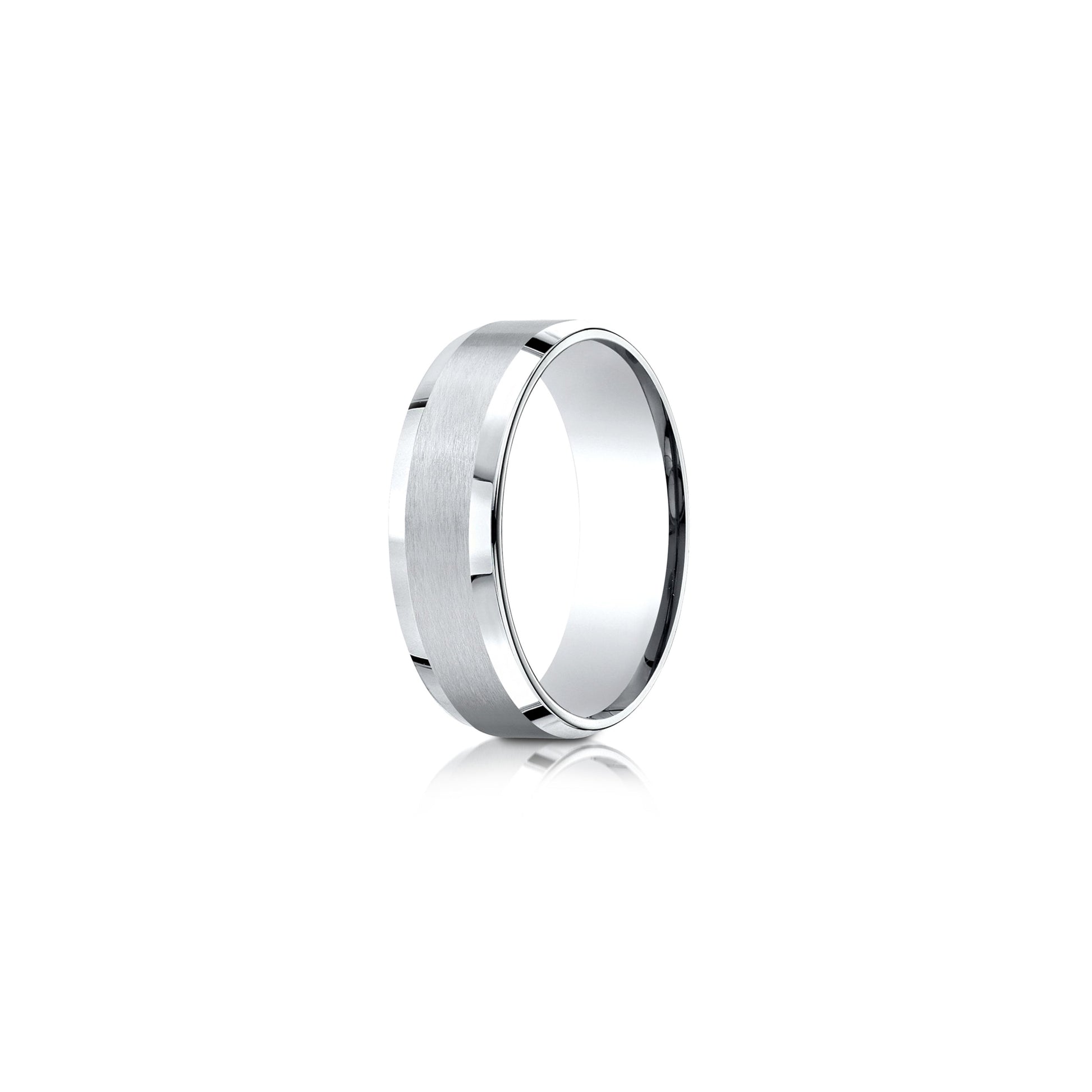 Modern Beveled Men's Wedding Band - view 2
